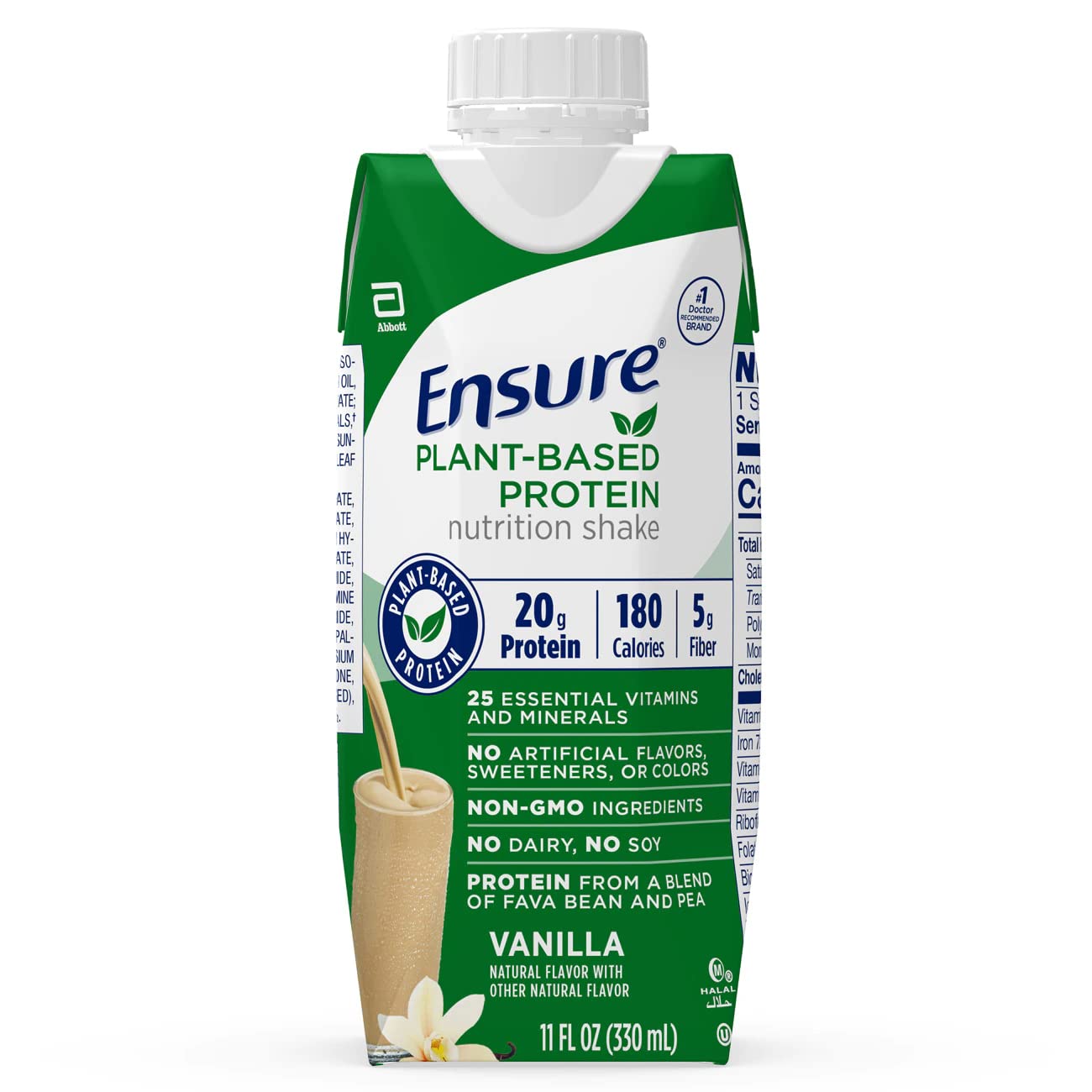 Ensure Plant Based Protein Powder - Vanilla Flavor | Vegan Protein Supplement for Muscle Recovery & Weight Management | Perfect for Smoothies, Shakes & Post-Workout Nutrition