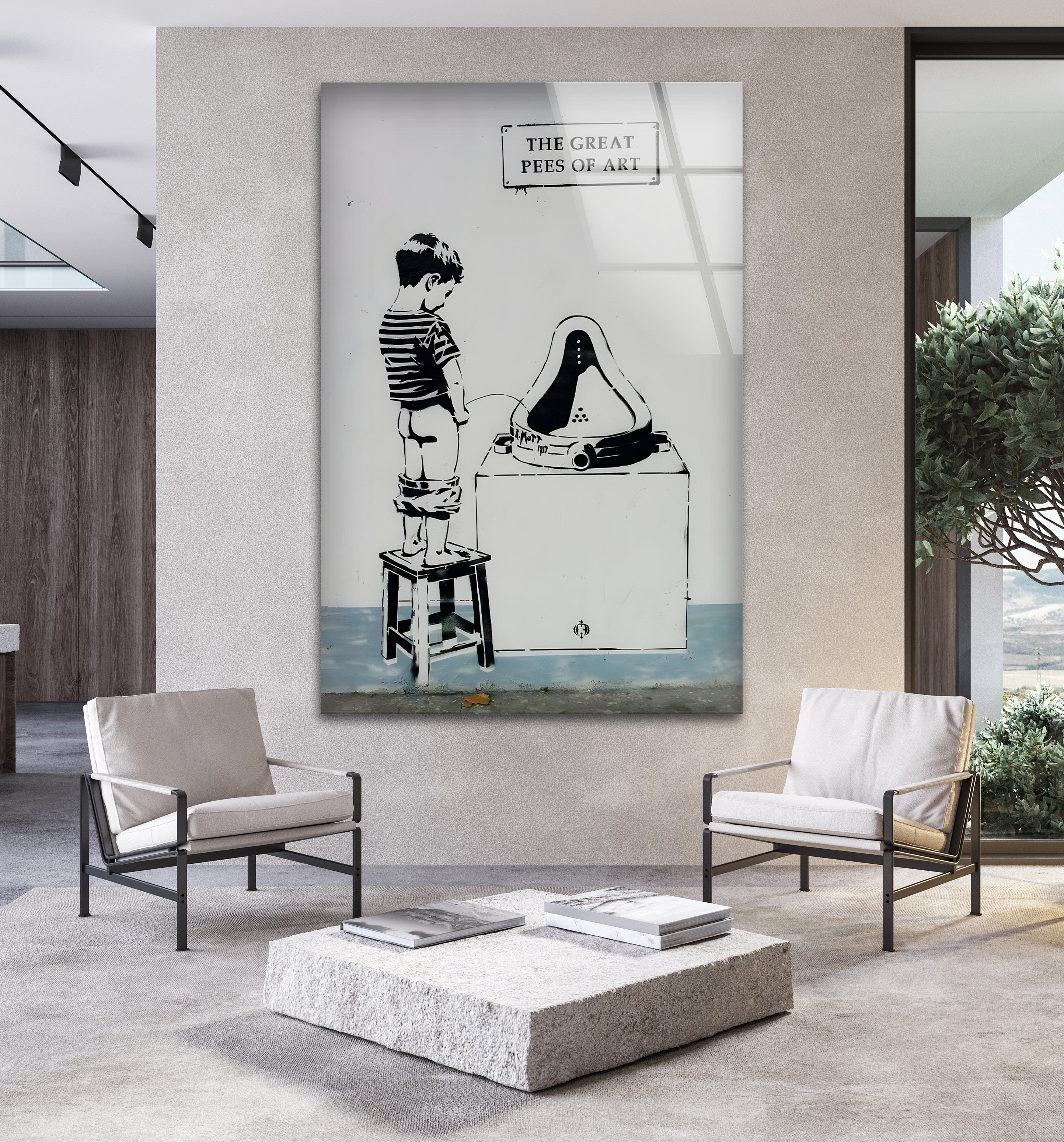Banksy Inspired Street Art Canvas - Black & White Urban Wall Decor for Living Room, Bedroom & Office | Modern Graffiti Art Print