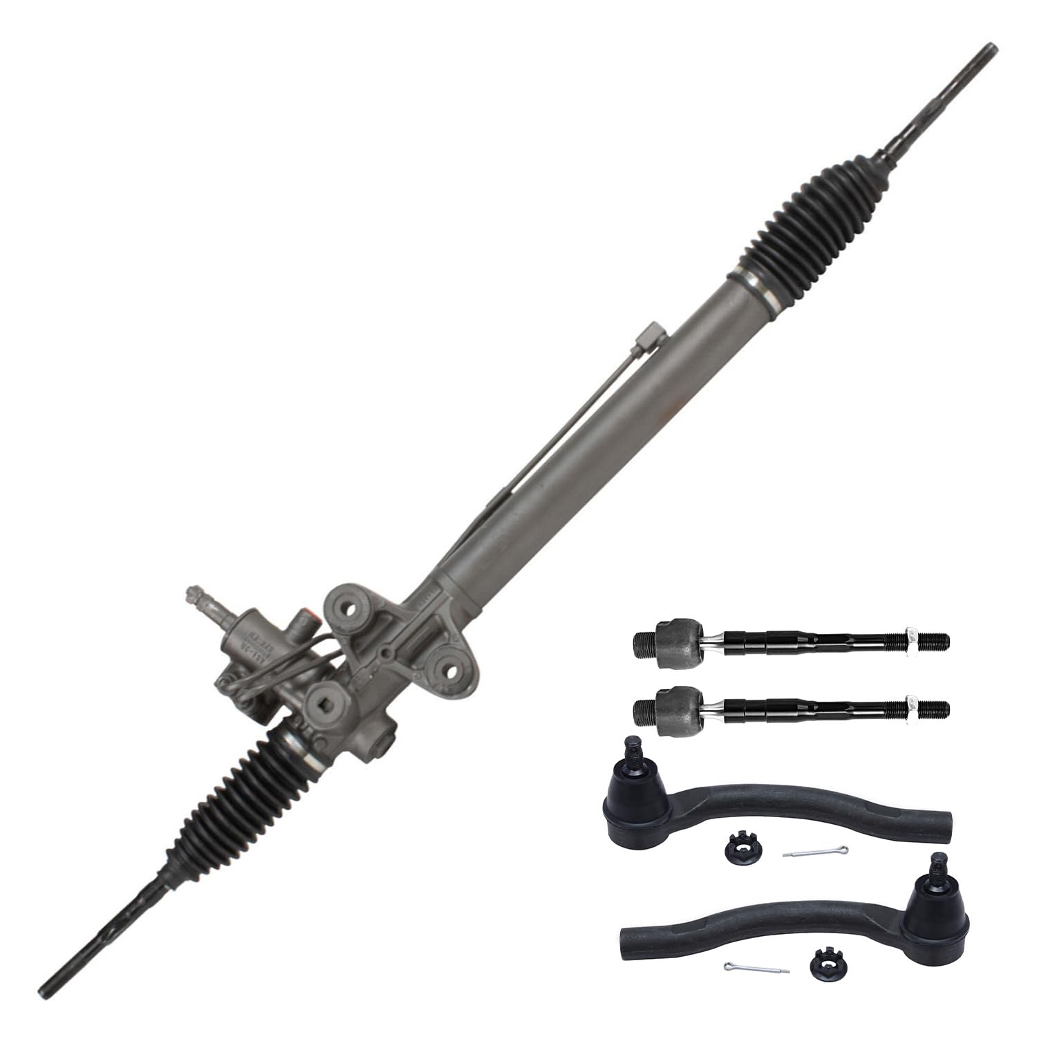 Detroit Axle Complete Rack and Pinion Kit with Inner & Outer Tie Rods - Compatible with 2009-2015 Honda Pilot (2010,2011,2012,2013,2014 Models) | Electrical Steering System Replacement | Perfect for DIY Repairs & Professional Mechanics
