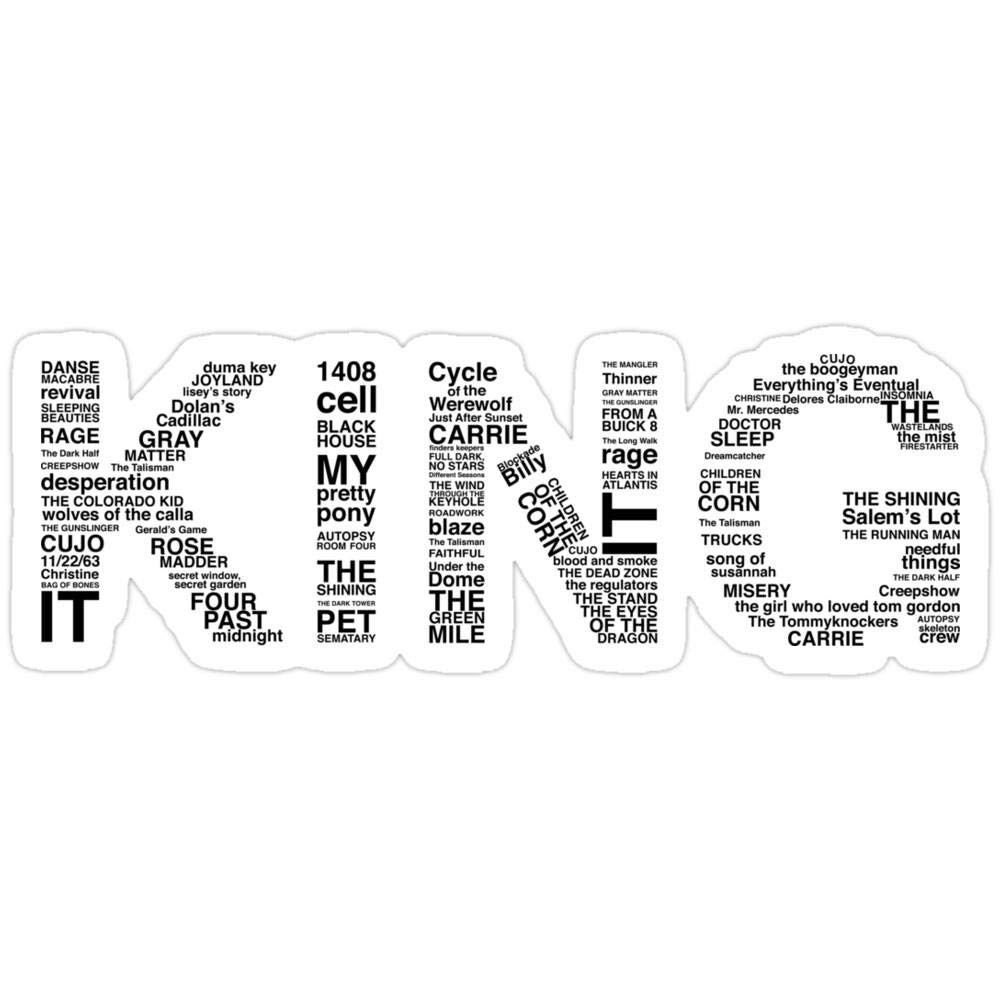3 Pack Stephen King Stickers - Vinyl Decals for Laptop, Phone, Car, Guitar & Fridge - Funny Horror Book Lover Gifts for Fans - Perfect for Halloween Decor & Office Accessories