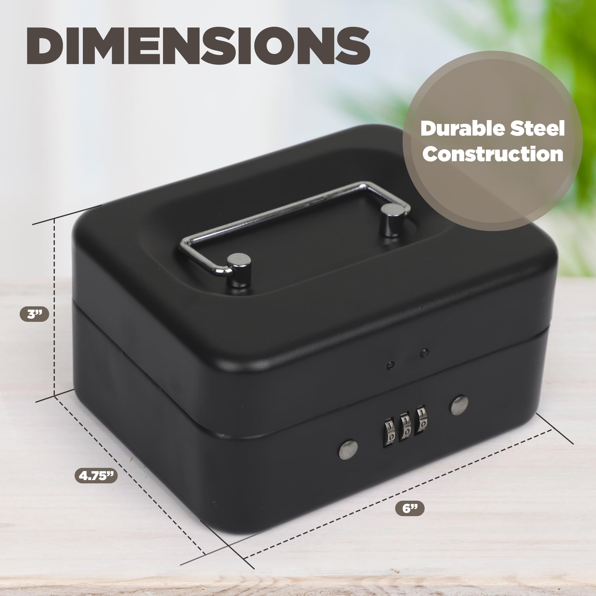 Darice Medium Cash Lock Box with Money Tray & Key Lock - 4.75