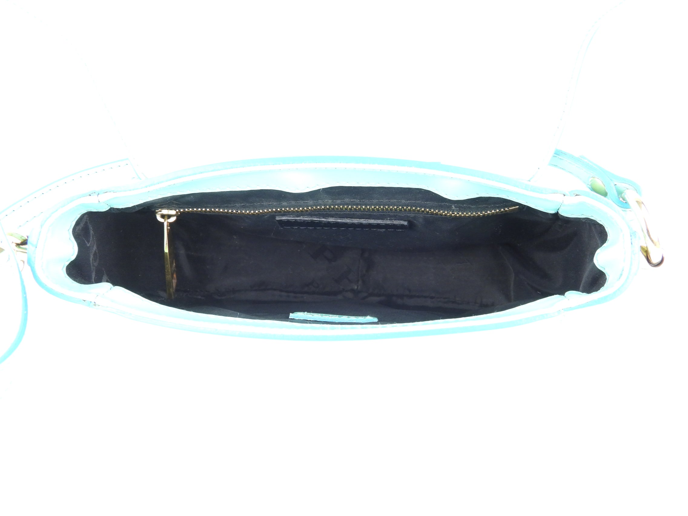 Burberry Prorsum Small Aqua Patent Leather Crossbody Shoulder Bag for Women | Luxury Designer Handbag for Everyday Use, Travel & Special Occasions