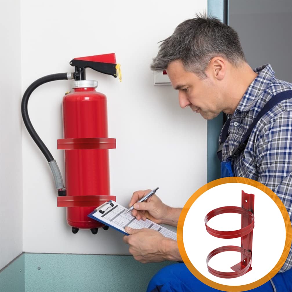 Cabilock 1-Piece Fire Extinguisher Bracket - Heavy Duty Wall Mount Rack with Hook for Shelves | Secure Fire Extinguisher Holder for Home, Garage, Kitchen & Office Safety