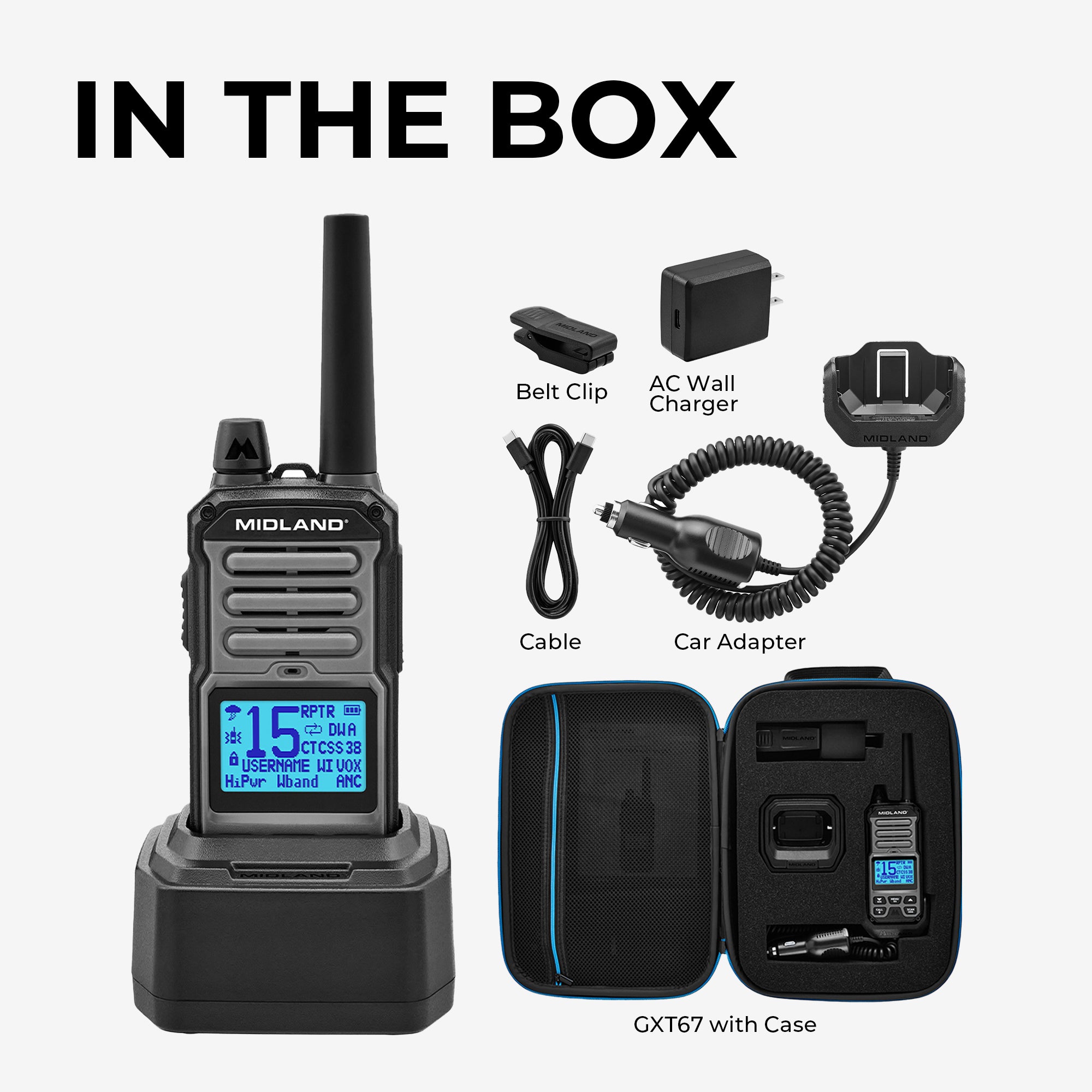 GXT67 GMRS 5 Watt Walkie Talkie - Long Range Two Way Radio with 22 Channels & NOAA Weather Alerts | Perfect for Hiking, Camping, and Outdoor Adventures