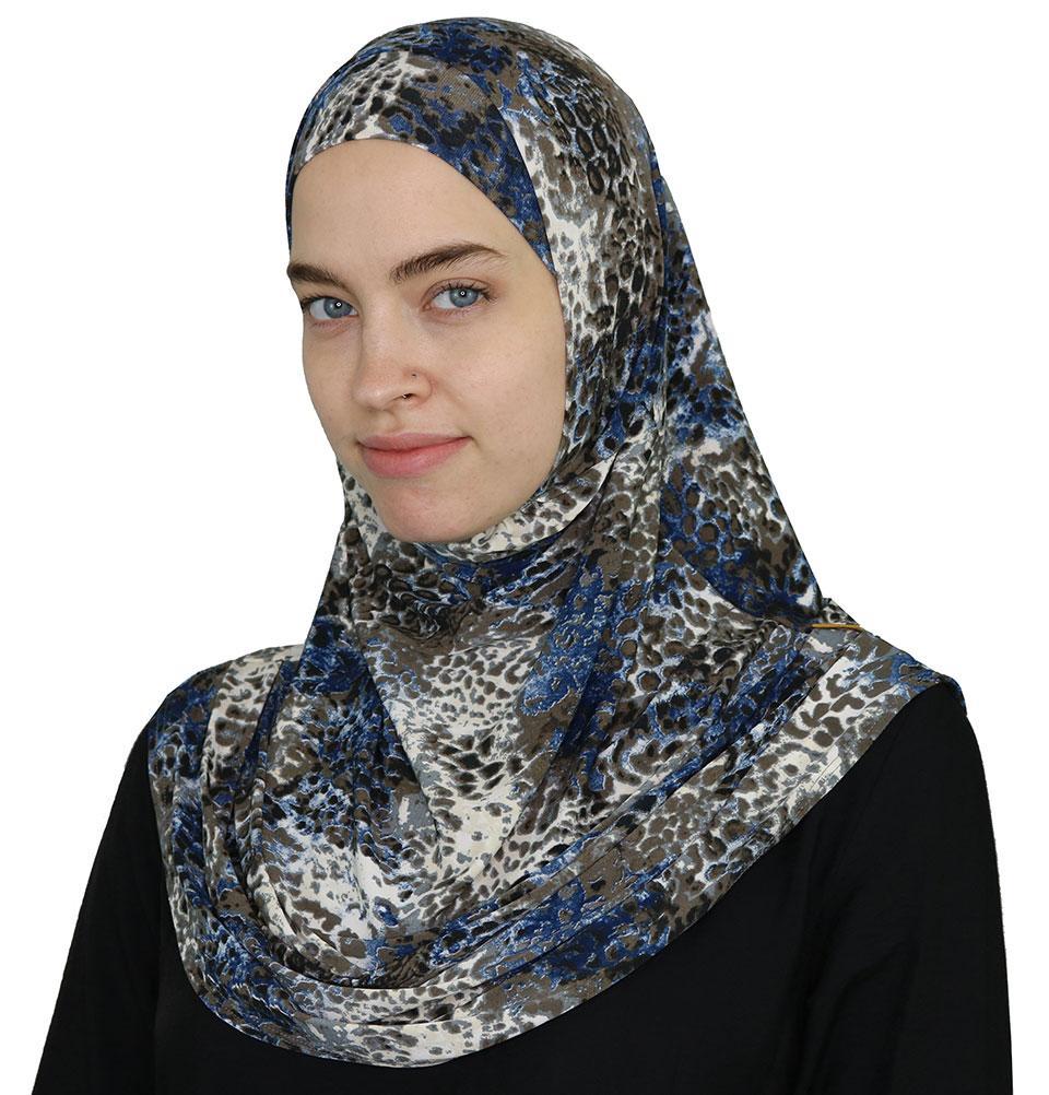 Firdevs Practical Amira Hijab in Safari Sky Blue - Comfortable Muslim Headscarf for Daily Wear, Prayer & Outdoor Activities