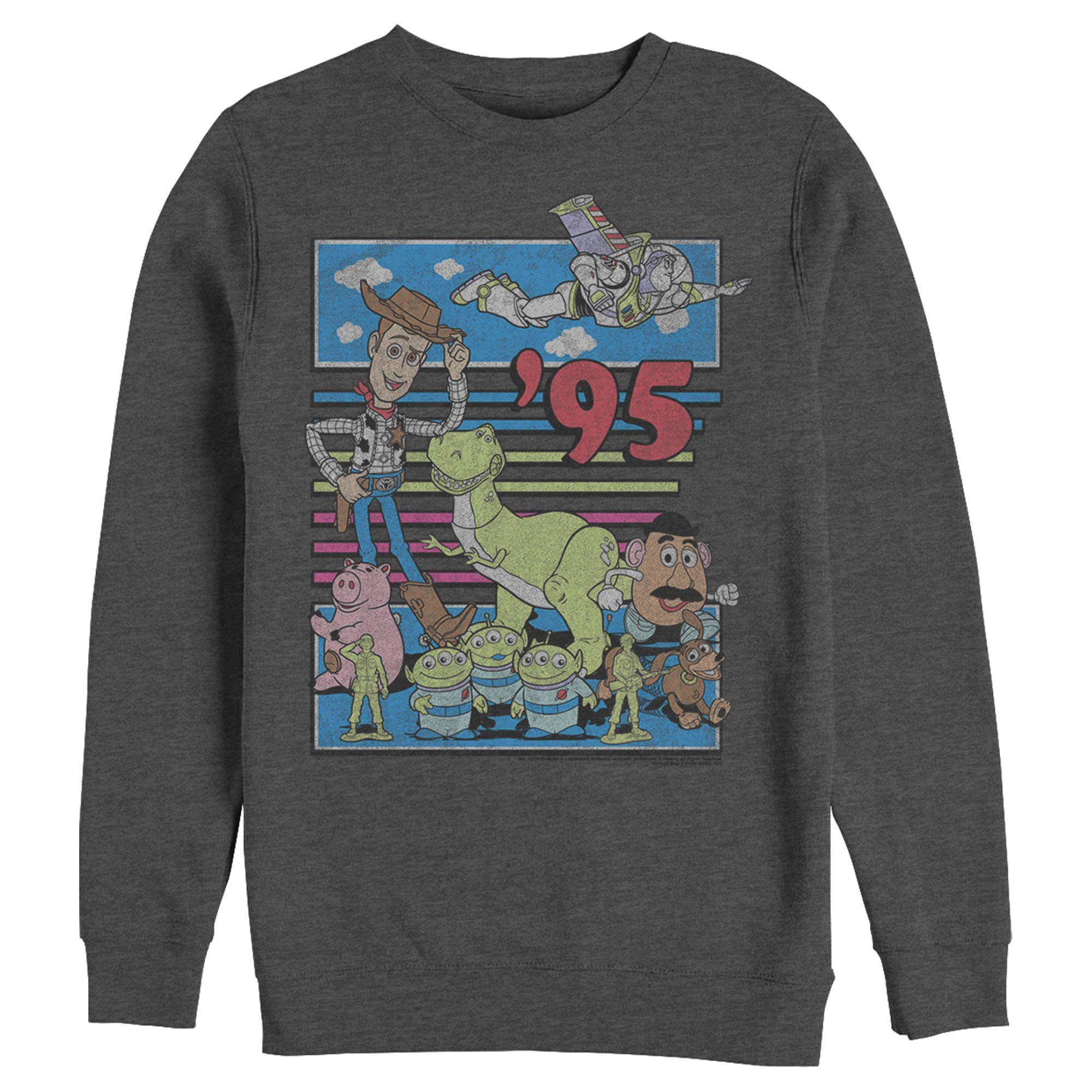 Men's Toy Story Retro Best Friend Graphic Sweatshirt - Soft Cotton Pullover Hoodie for Disney Fans, Casual Wear & Movie Nights
