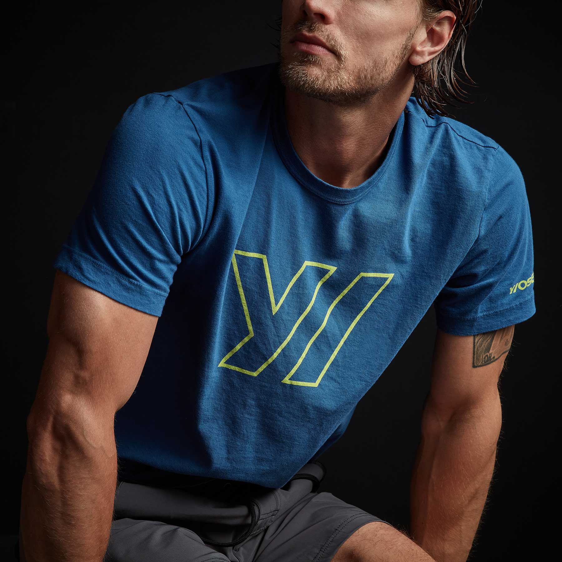 YOSEMITE Men's Short Sleeve Crew Neck T-Shirt - Soft Cotton Casual Tee in Baltic Blue | Perfect for Everyday Wear, Gym & Outdoor Activities