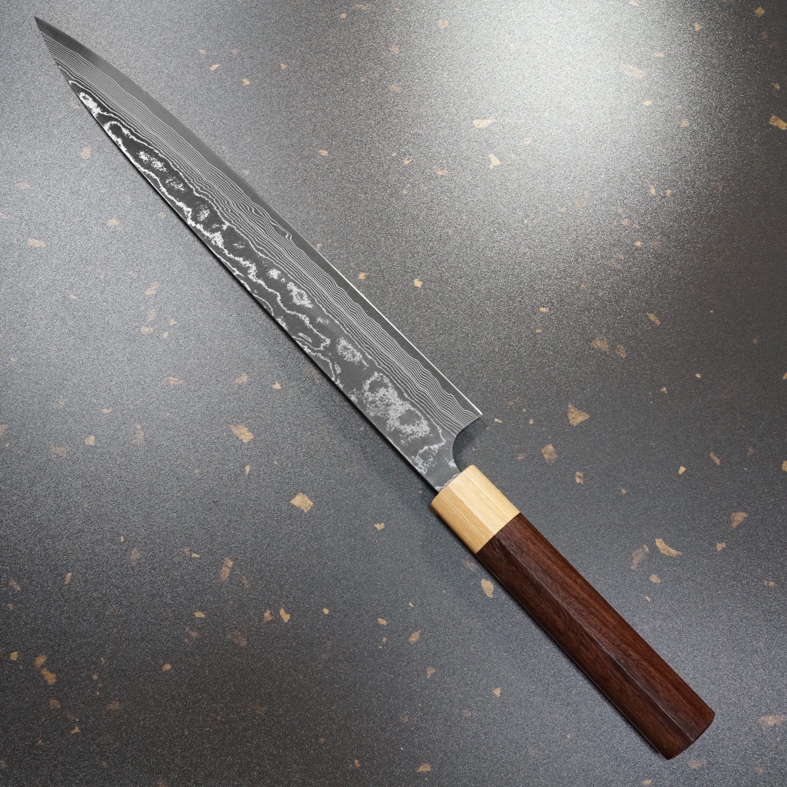 Premium Yuta Katayama VG10 Damascus Sujihiki Knife 270mm - High Carbon Stainless Steel Blade with Rosewood Handle - Perfect for Sushi, Sashimi & Meat Slicing - Professional Japanese Kitchen Knife for Chefs & Home Cooks