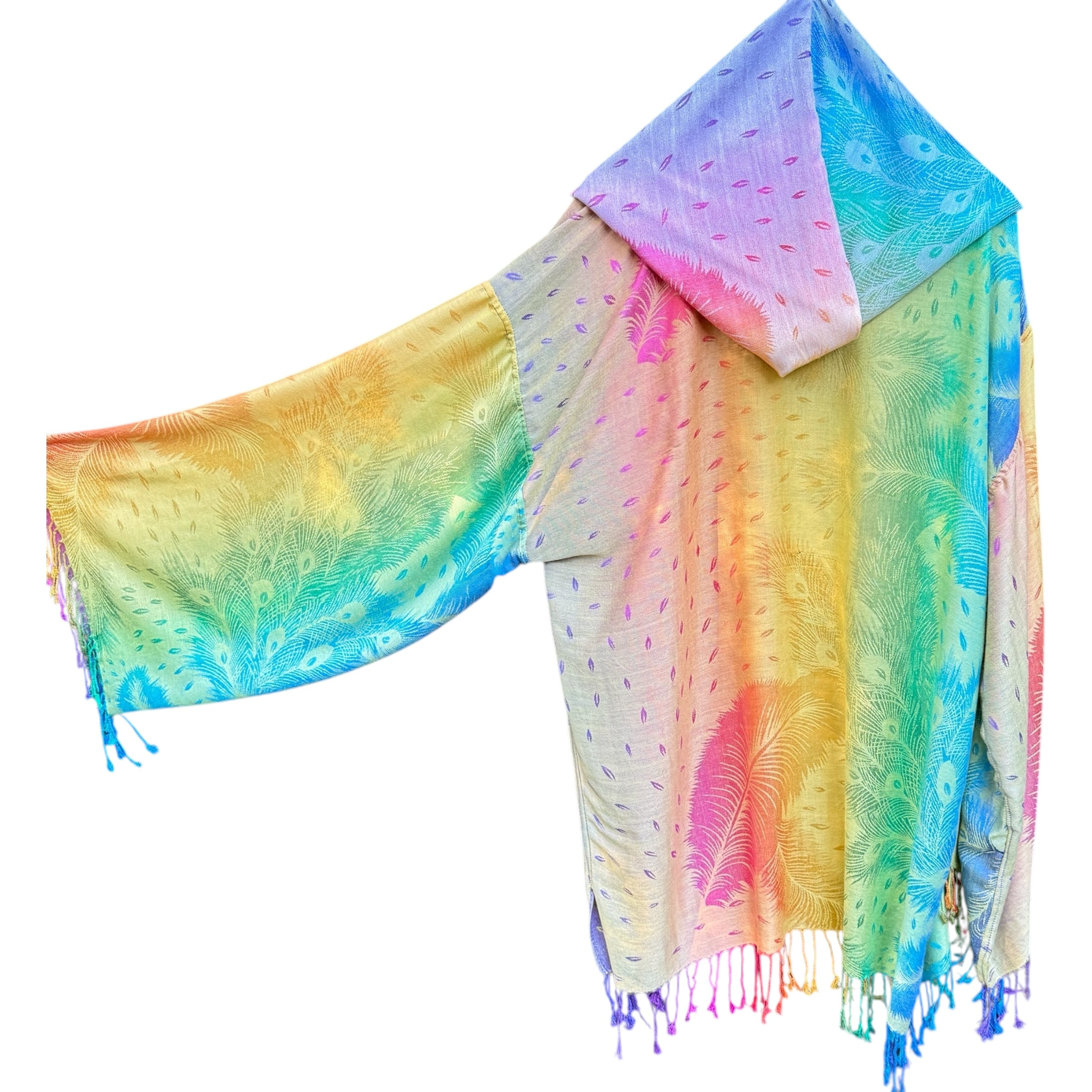 PASH ROBE Peacock Rainbow - Soft & Luxurious Women's Bathrobe for Spa, Lounge & Home Relaxation