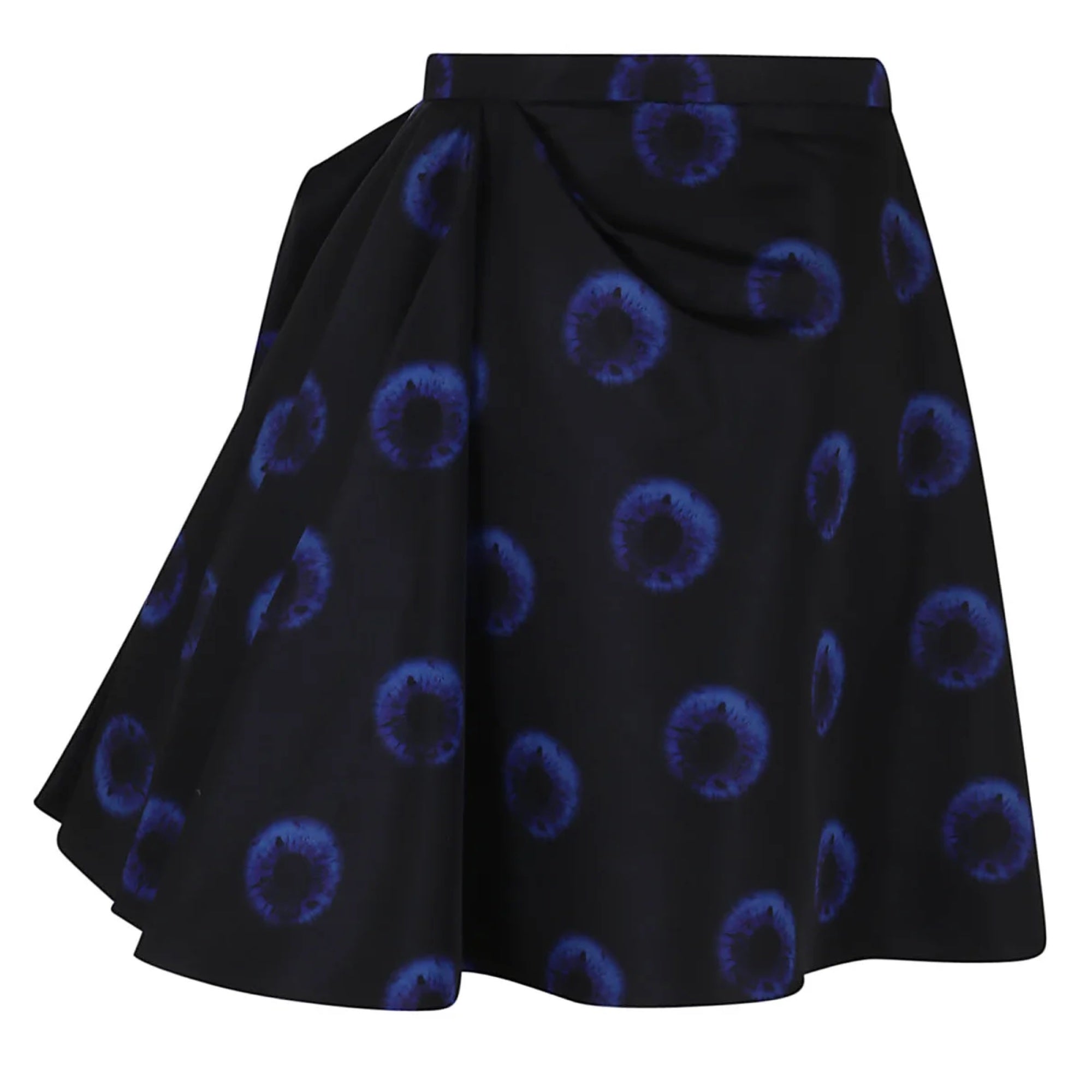 Alexander McQueen 2023 Black & Blue Iris Print Skirt - Elegant Floral Design for Women's Fashion, Perfect for Parties, Weddings & Evening Events