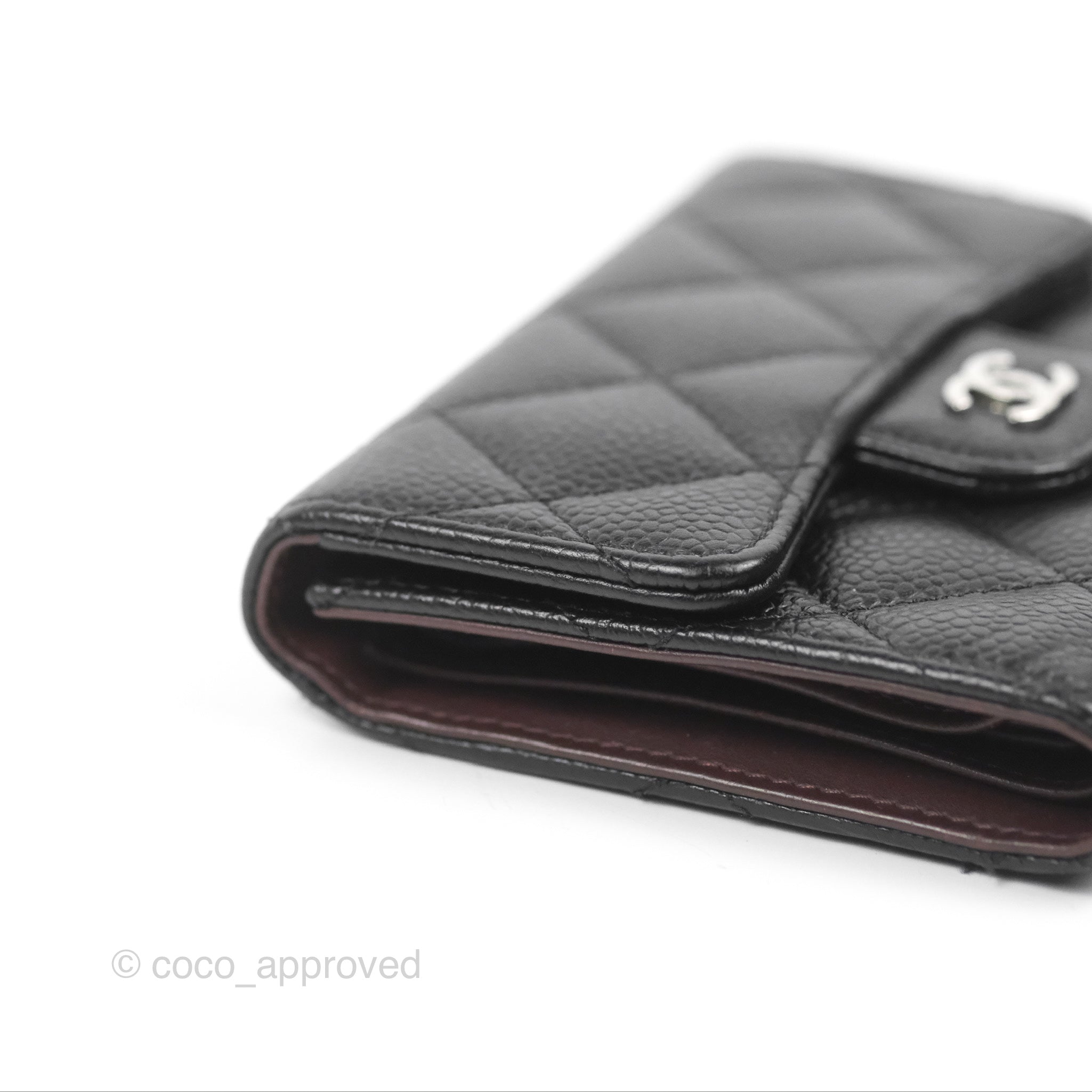 Chanel Classic Flap Wallet Black Caviar Leather with Silver Hardware - Luxury Designer Wallet for Women, Perfect for Everyday Use & Special Occasions