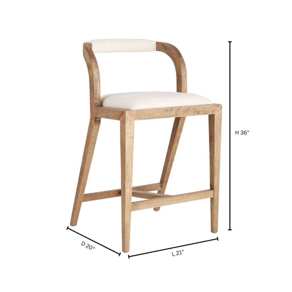 Cyan Design 11382 Malone Stool in Cream - Modern Bar Stool for Kitchen Island, Breakfast Nook & Home Decor