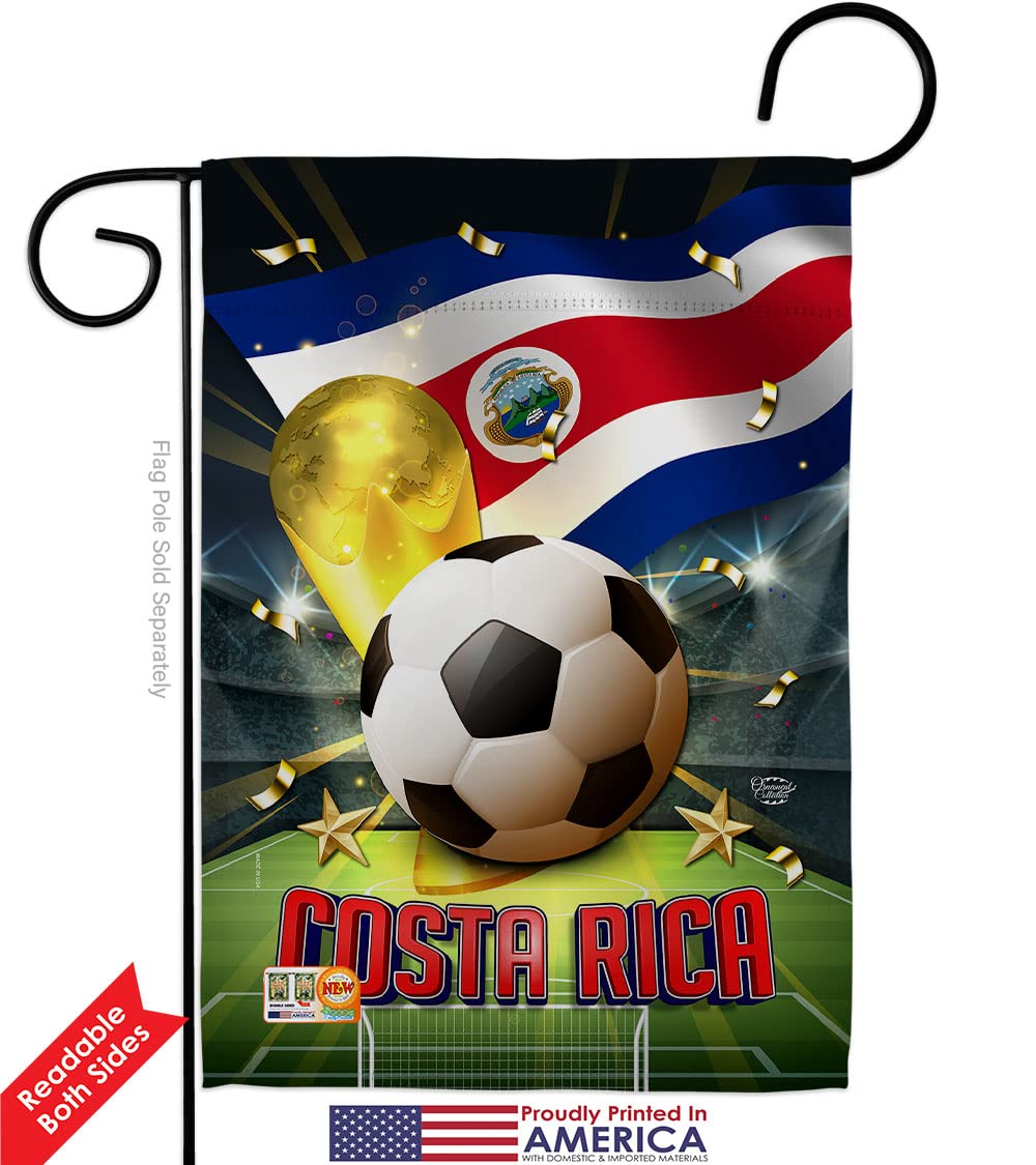 Costa Rica World Cup Garden Flag Set - Double-Sided Soccer Decor for Yard & Home