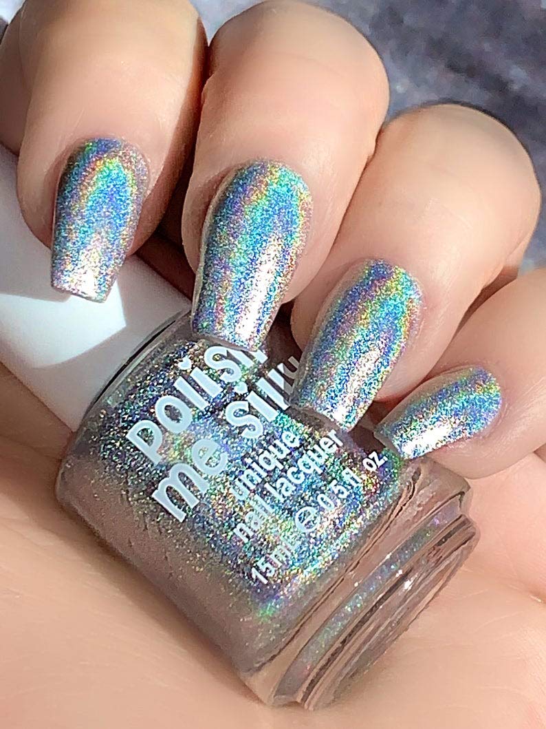 Rainbow Holographic Nail Polish - Shimmering Silver Chrome Vegan Nail Lacquer - Cruelty-Free & Quick Dry Formula for Salon-Quality Manicures at Home - Perfect for Parties, Weddings and Everyday Glam