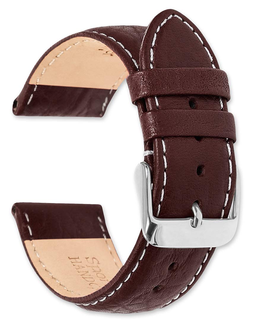 14mm Brown Sport Leather Replacement Watch Band - Durable & Comfortable for Men & Women - Perfect for Casual, Office & Outdoor Activities