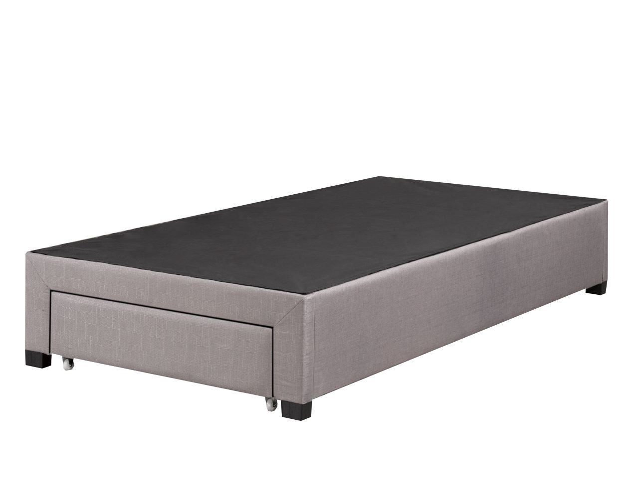 Brent Twin Platform Bed Frame with Storage Drawers - Grey - Space-Saving Bed Base for Small Rooms & Kids Bedrooms