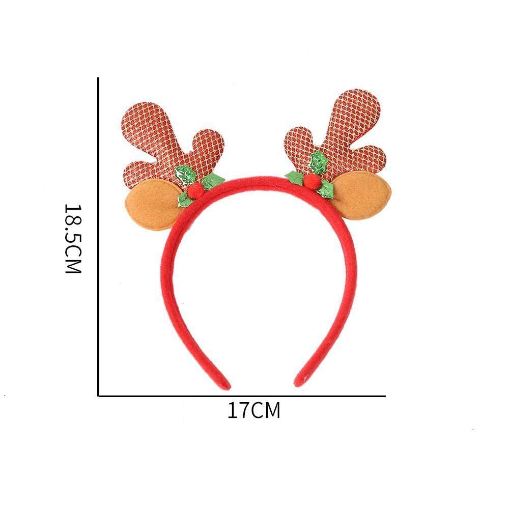 6 Pack Christmas Headbands with Antlers and Bells - Festive Cat Ear Hairbands for Women, Holiday Party Accessories (Great for Xmas Photos, Office Parties & Family Gatherings)