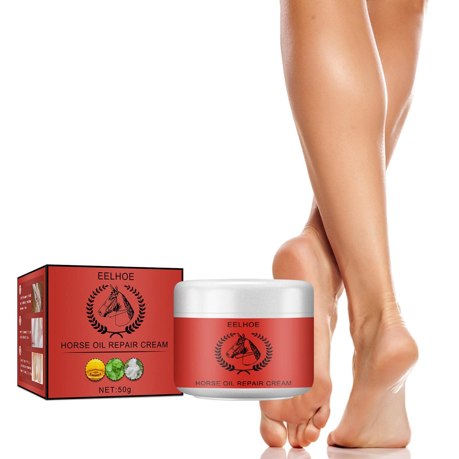 **J-Foot Cream for Dry Cracked Heels – Intense Moisturizing Horse Oil Foot Cream, 50g | Hydrates & Repairs Cracked, Callused Feet | Perfect for Daily Foot Care & Overnight Treatment**    *(Use Case: Ideal for dry, rough feet, cracked heels, calluses, and post-pedicure hydration. Great for home spa nights or daily foot care routines.)*