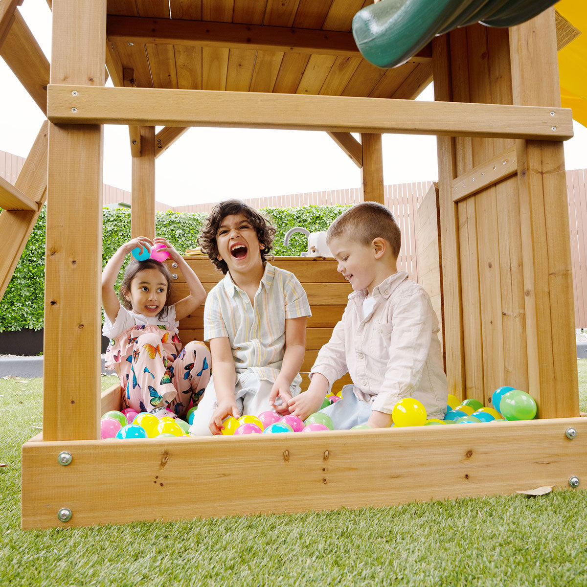 Montrose Kids Play Center with Swing Set & Yellow Slide - Outdoor Backyard Playground for Toddlers & Children - Perfect for Gardens, Parks, and Home Play Areas