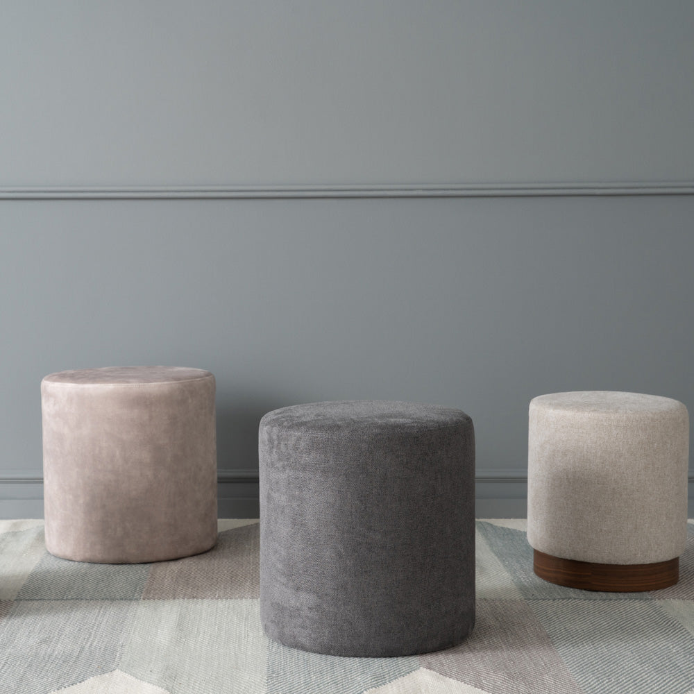 OMNI Ottoman 46cm - Beige Storage Footrest Stool with Removable Cover, Soft Padded Seat for Living Room, Bedroom & Office - Modern Home Decor Furniture