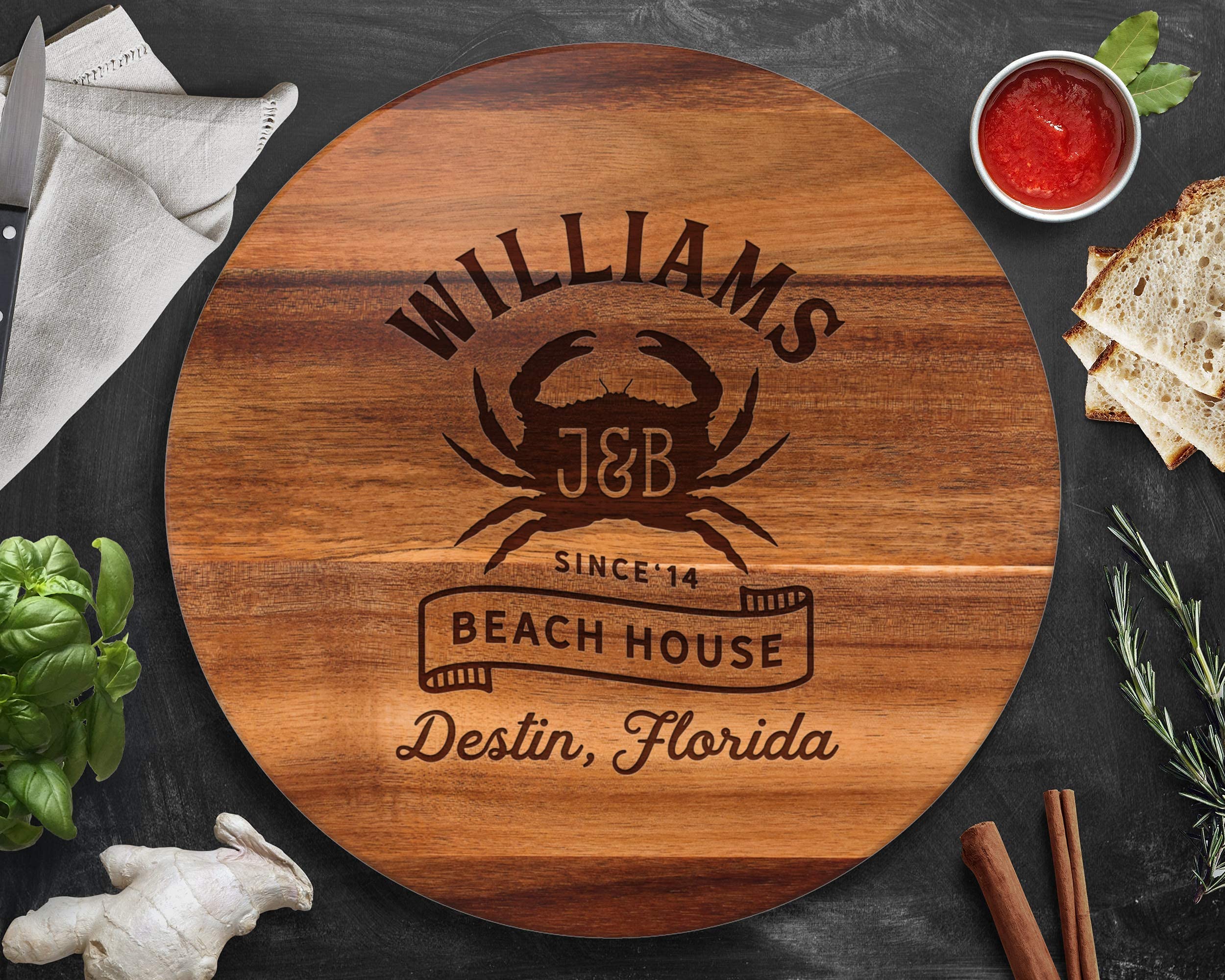 **Premium Crab Lazy Susan Turntable - Durable Crabbing & Kitchen Serving Tray - Beach & Lake House Decor - Crab-Themed Cutting Board & Wall Art - Perfect for Seafood Dining & Coastal Home Decor**