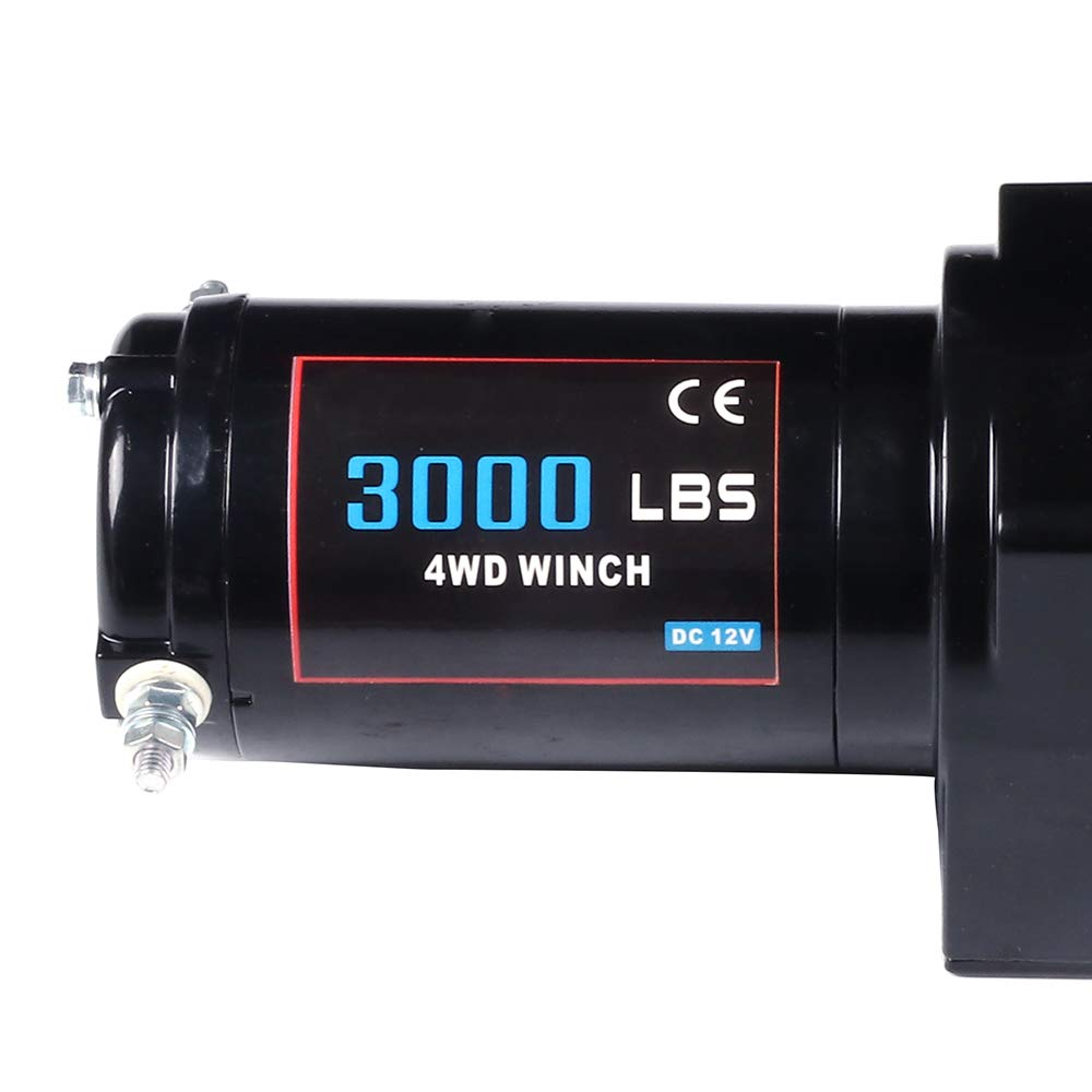 12V 3000 lbs Electric Winch - Heavy Duty Recovery Winch for Truck, SUV, ATV, Boat & Trailer with Steel Cable & Wireless Remote Control - Off-Roading, Towing & Vehicle Recovery Scenarios