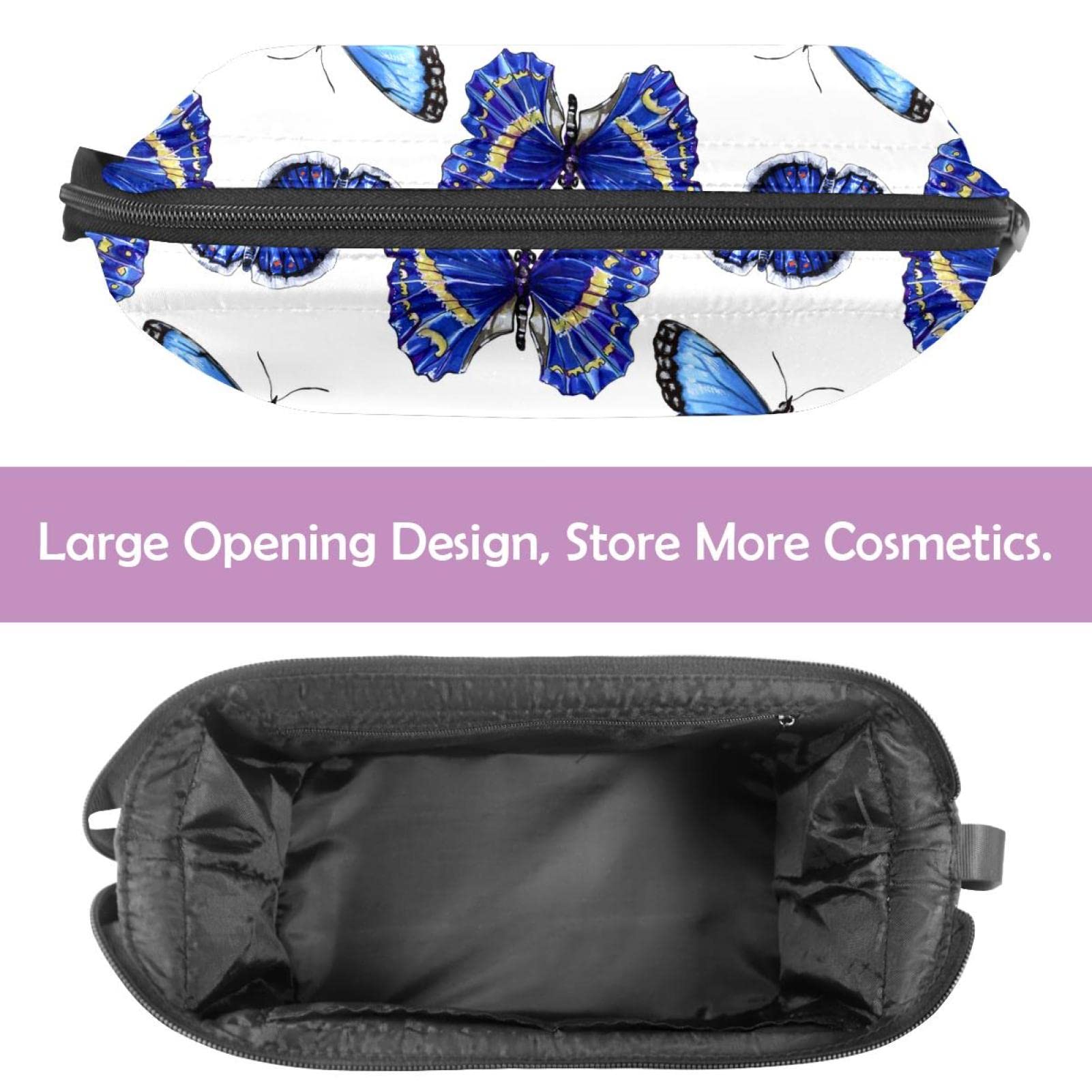 Butterfly Makeup Bag Double Layer Large Capacity Cosmetic Organizer for Women & Girls | Travel Toiletry Pouch with Zipper | Perfect for Travel, Gym, and Daily Beauty Storage