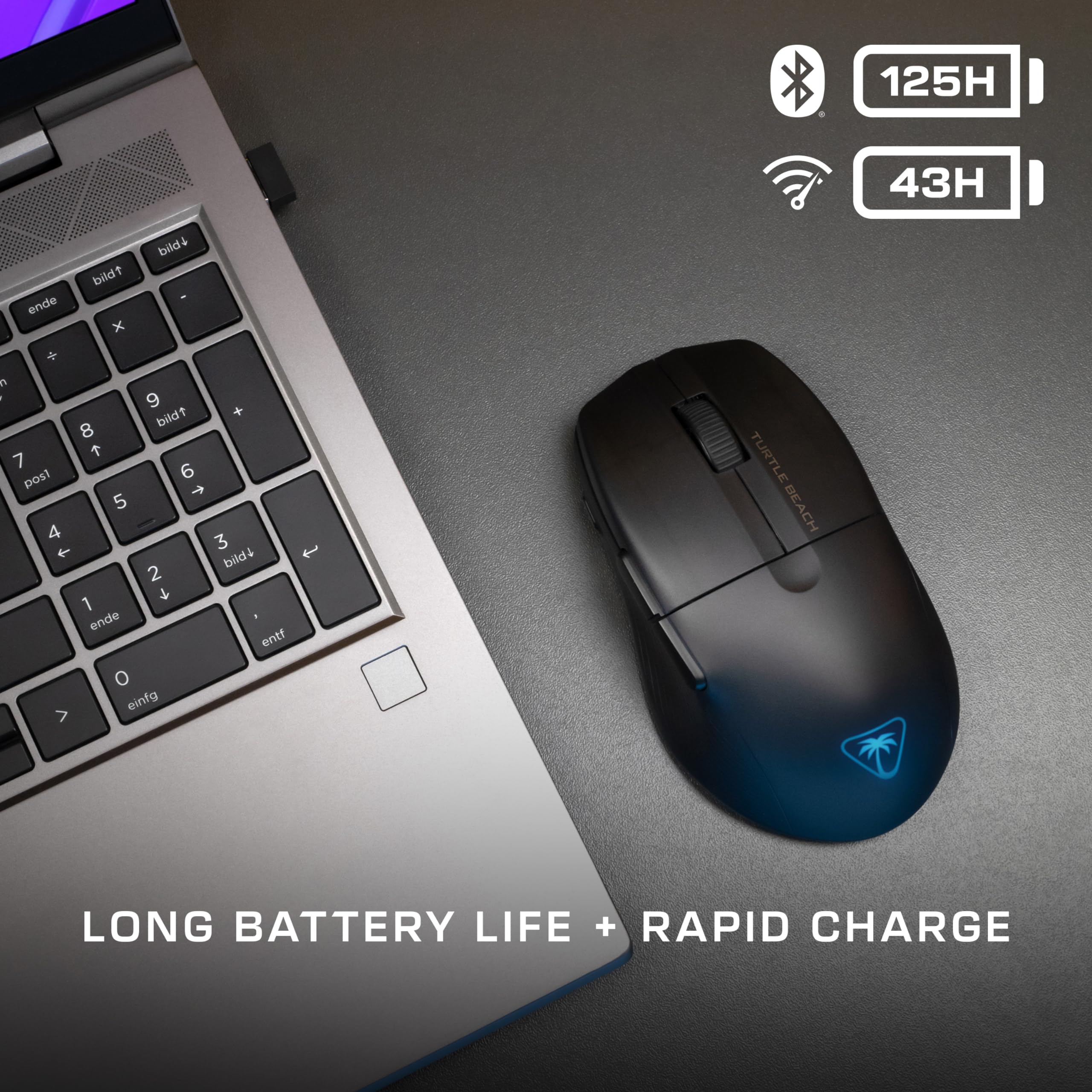 Turtle Beach Pure Air Ultra-Light Wireless RGB Gaming Mouse - 26K DPI Optical Sensor, 125H Battery, Bluetooth, Titan Switches - Perfect for PC, Mac, Laptop Gaming & Office Work