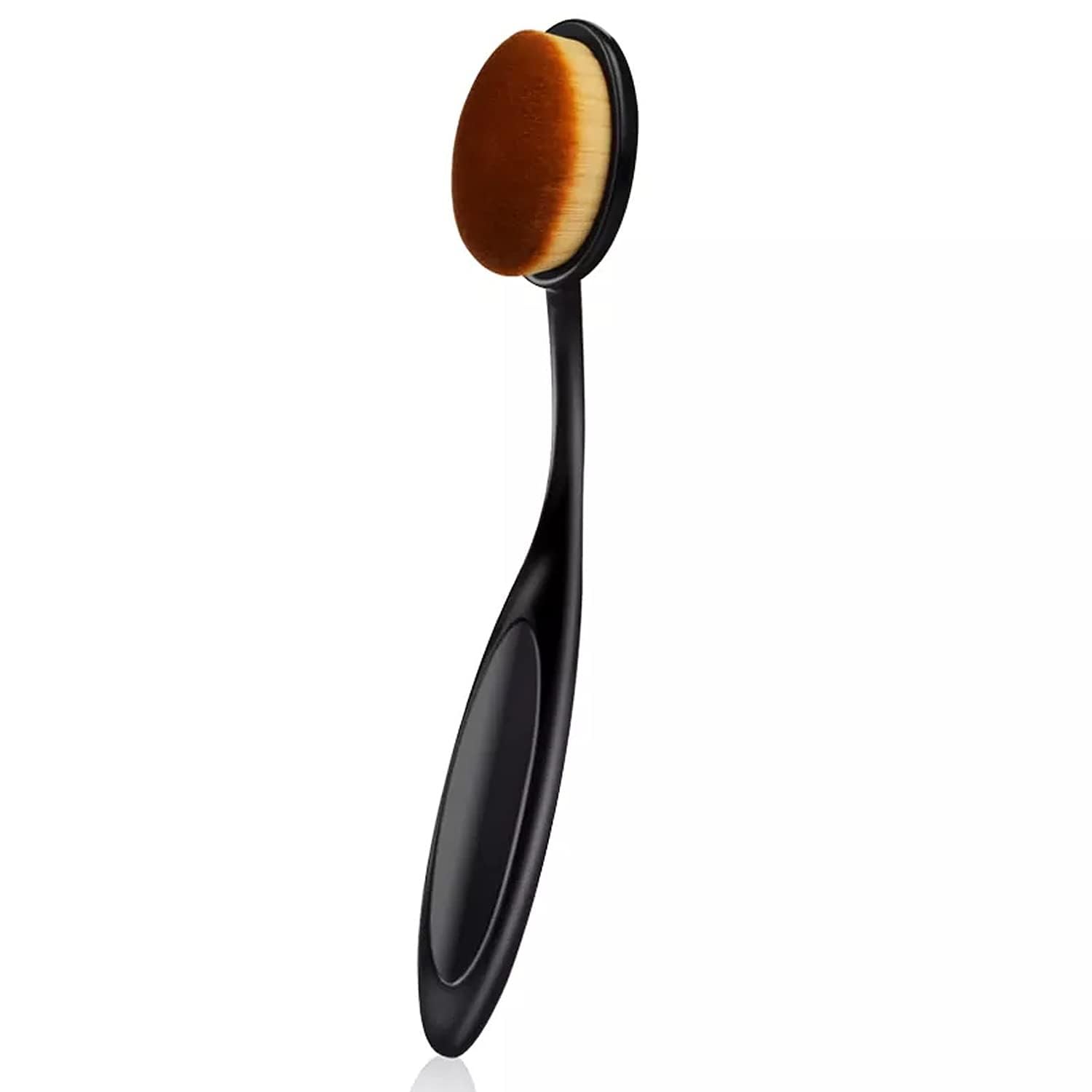 Oval Makeup Brush for Blending Foundation & Powder - Soft Golden Nail Tools (2-Pack) - Perfect for Professional Makeup & Dust Removal