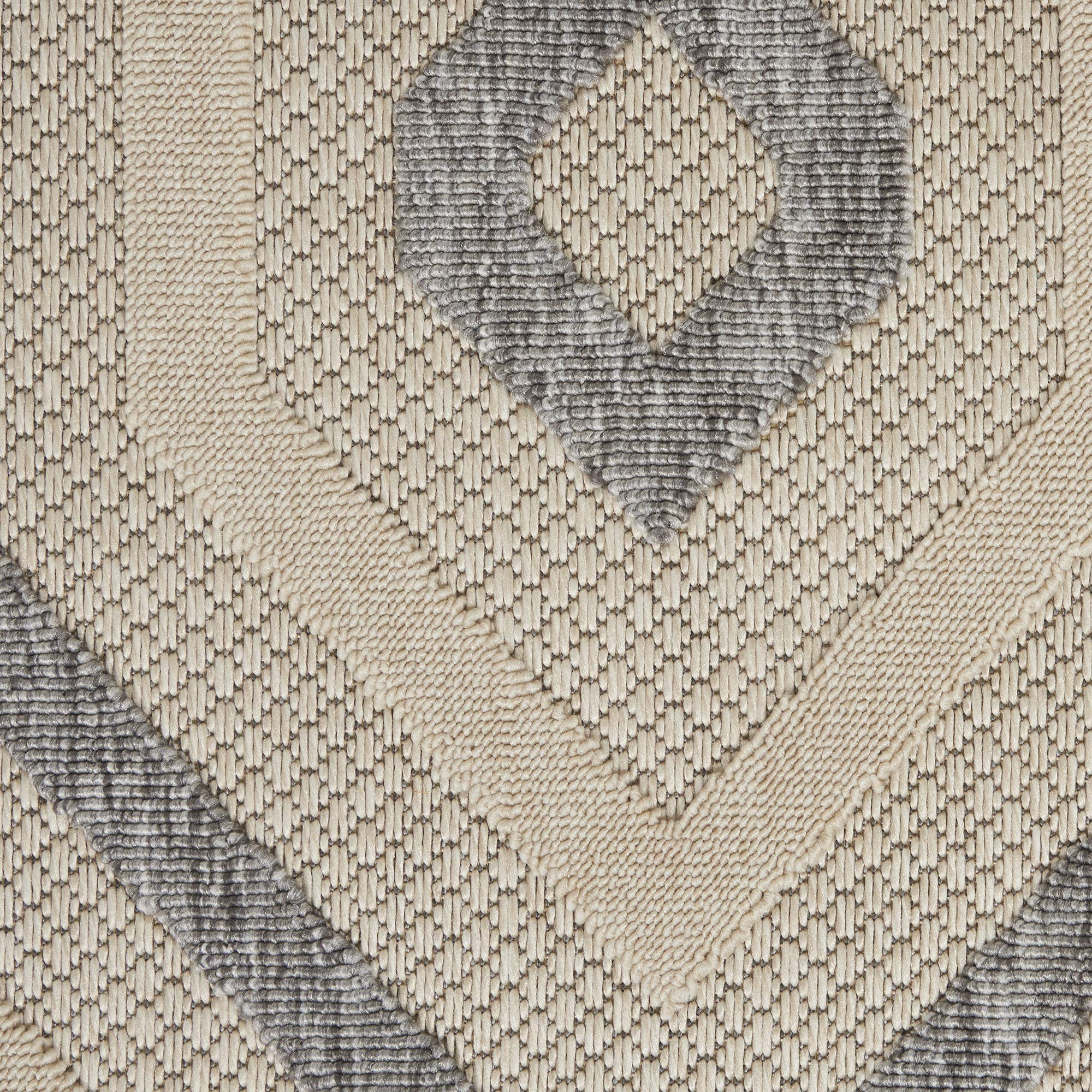 Nourison Palamos 8' Round Indoor/Outdoor Area Rug in Cream - Easy to Clean, Non-Shedding, Stain Resistant - Perfect for Bedroom, Living Room, Dining Room, Backyard, Deck & Patio Use