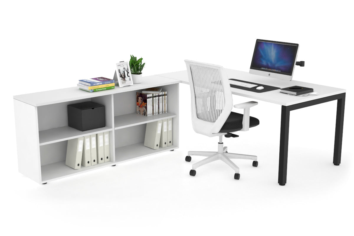Quadro Square Executive Desk Black Frame [63