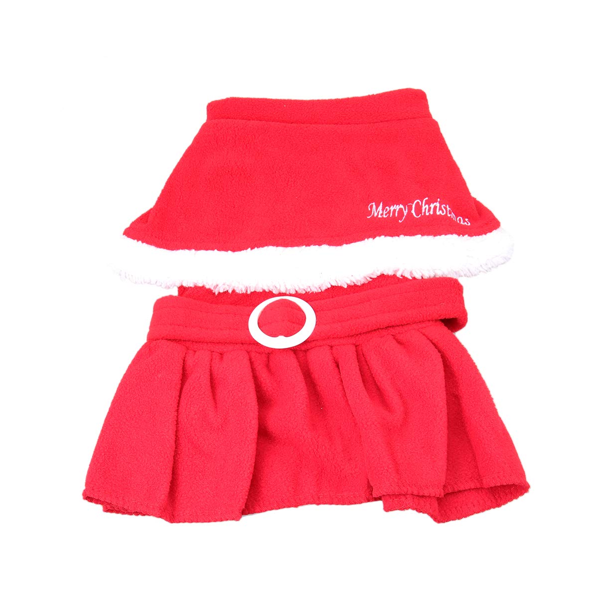 POPETPOP Fashion Christmas Pet Skirt - Warm Double Layer Dog Dress for Small & Large Breeds (Size 2XL) - Holiday Pet Costume for Xmas Parties & Family Photos