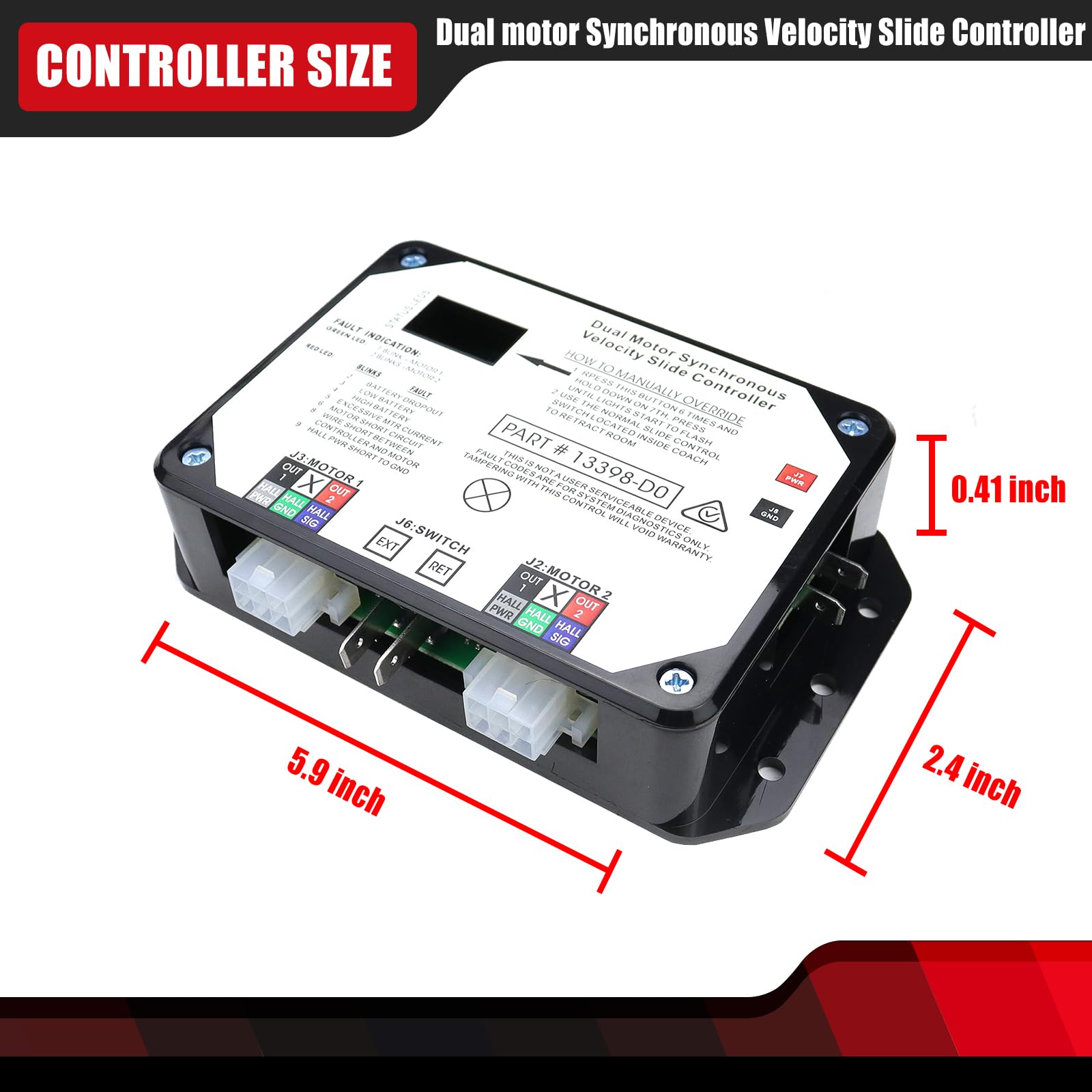 Dual Sync Slide Controller for RV Lippert In-Wall Slide-Out - V-Sync II Replacement for Smooth Operation
