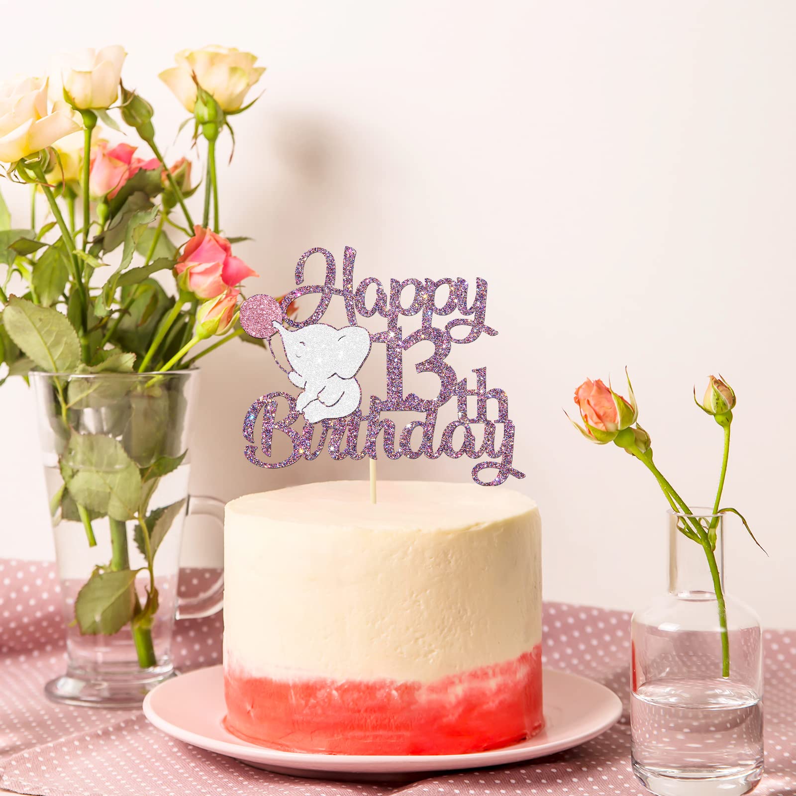 13th Birthday Cake Topper for Girls - Light Purple Cheers to 13 Years Party Decorations, 13th Anniversary Cake Decor Supplies | Perfect for Teen Birthday Parties, Sweet 16 Themes & Milestone Celebrations