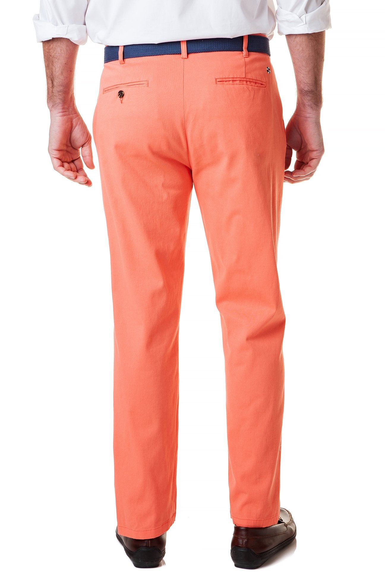 Women's Stretch Twill Harbor Pants in Coral - Comfortable High-Waisted Trousers for Work, Travel & Casual Wear