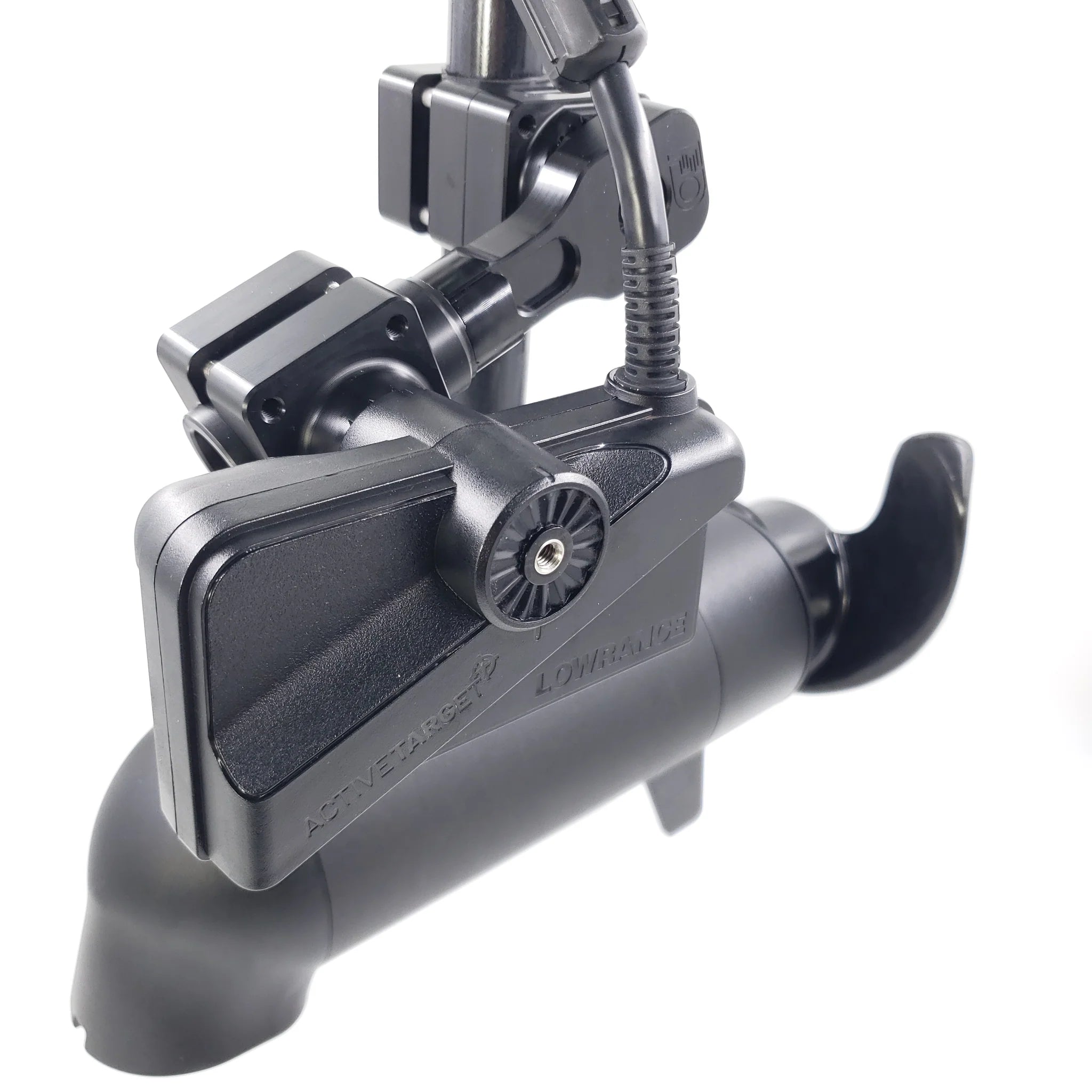 DOMINATOR Lowrance Active Target Trolling Motor Zero Degree Package with Mount and Transducer Bolt - Perfect for Precision Fishing & Boat Trolling
