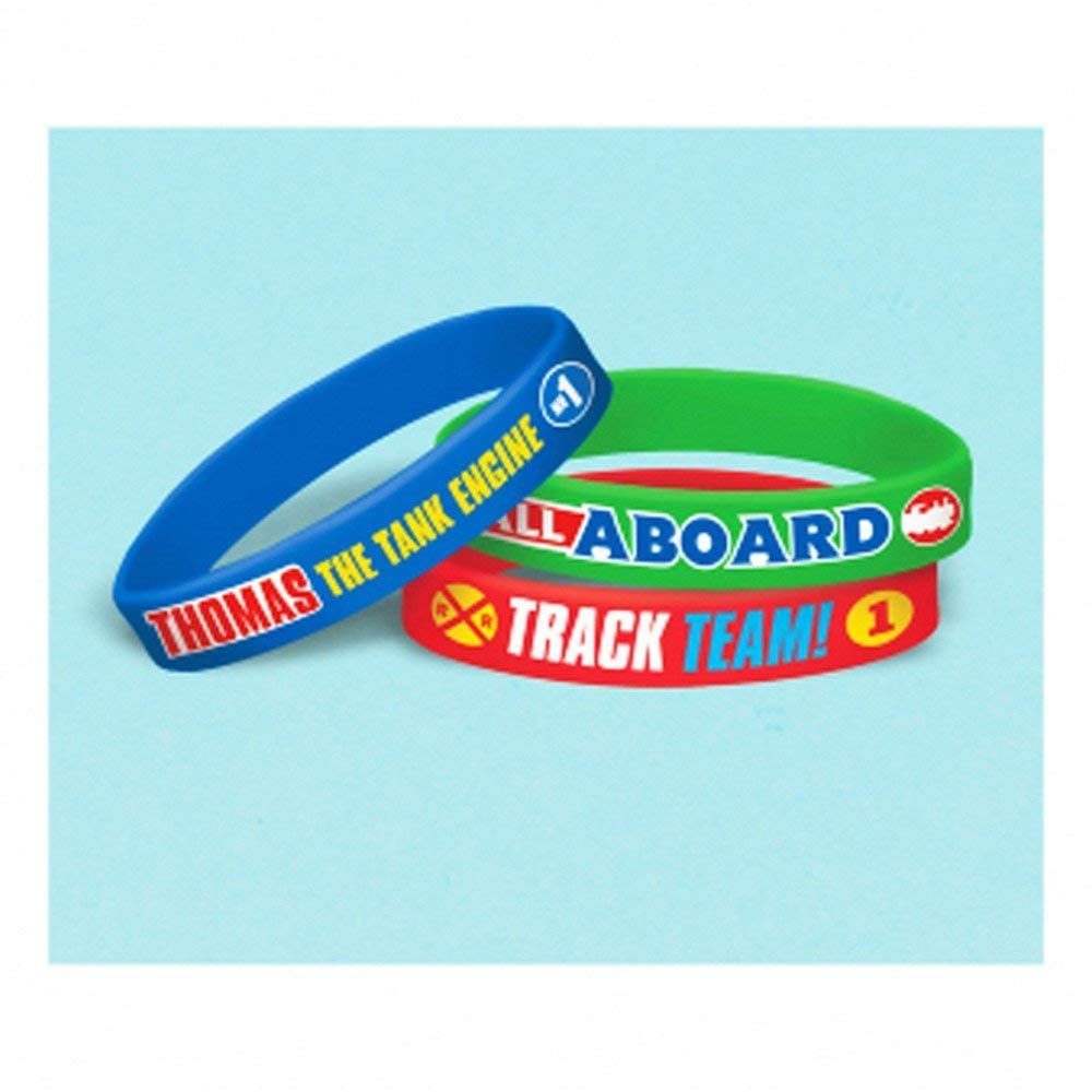 Thomas & Friends All Aboard Rubber Bracelets - 6 Pack Kids Wristbands for Birthday Parties, School Events & Train-Themed Gifts