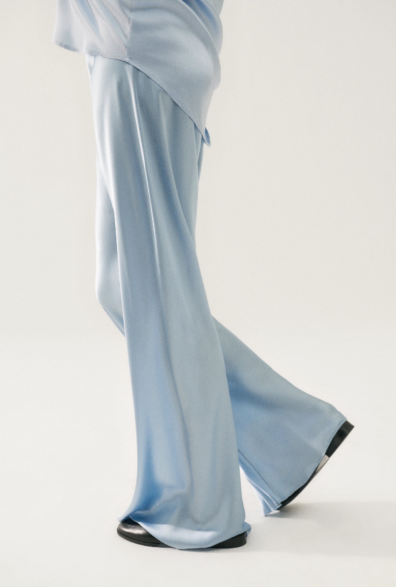 Stylish BIAS CUT PANTS in Sky Blue - Perfect for Office Wear & Casual Outfits