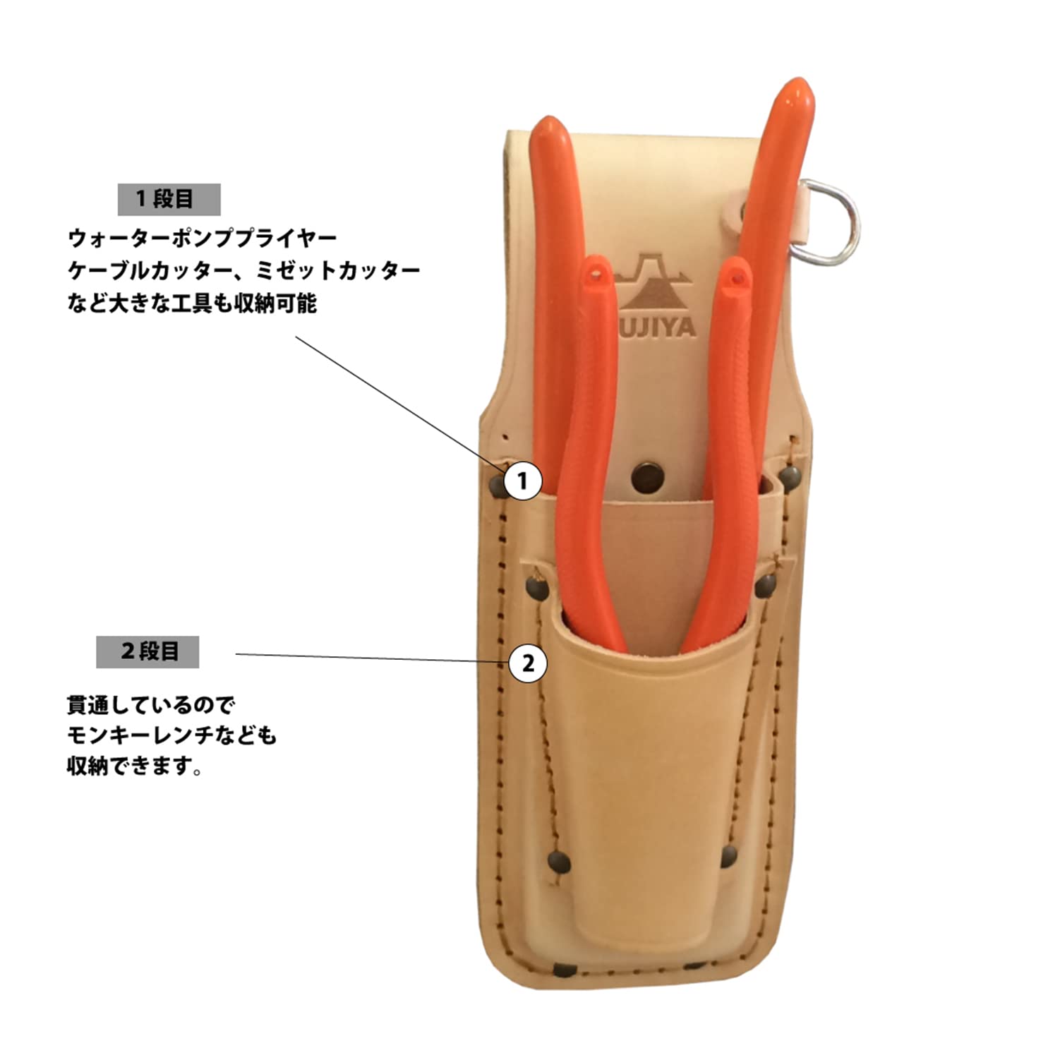 Fujiya Premium Leather Pliers Holder - Durable & Stylish Tool Belt Accessory for Electricians, Plumbers & DIY Enthusiasts - Perfect for Workshops, Construction Sites & Home Repairs