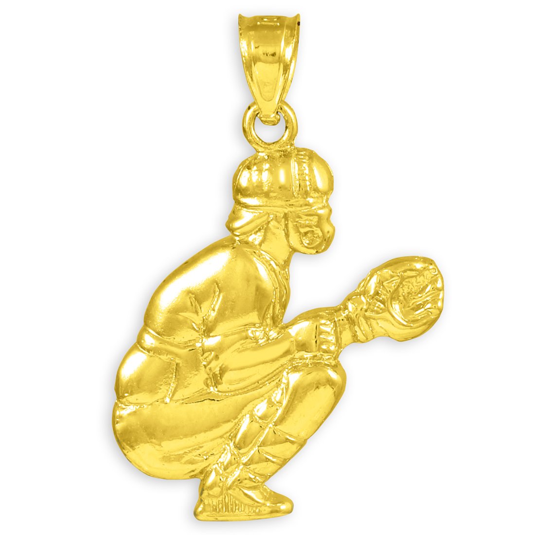 14K Gold Baseball Necklace - Sports Charm Pendant for Catchers & Fans