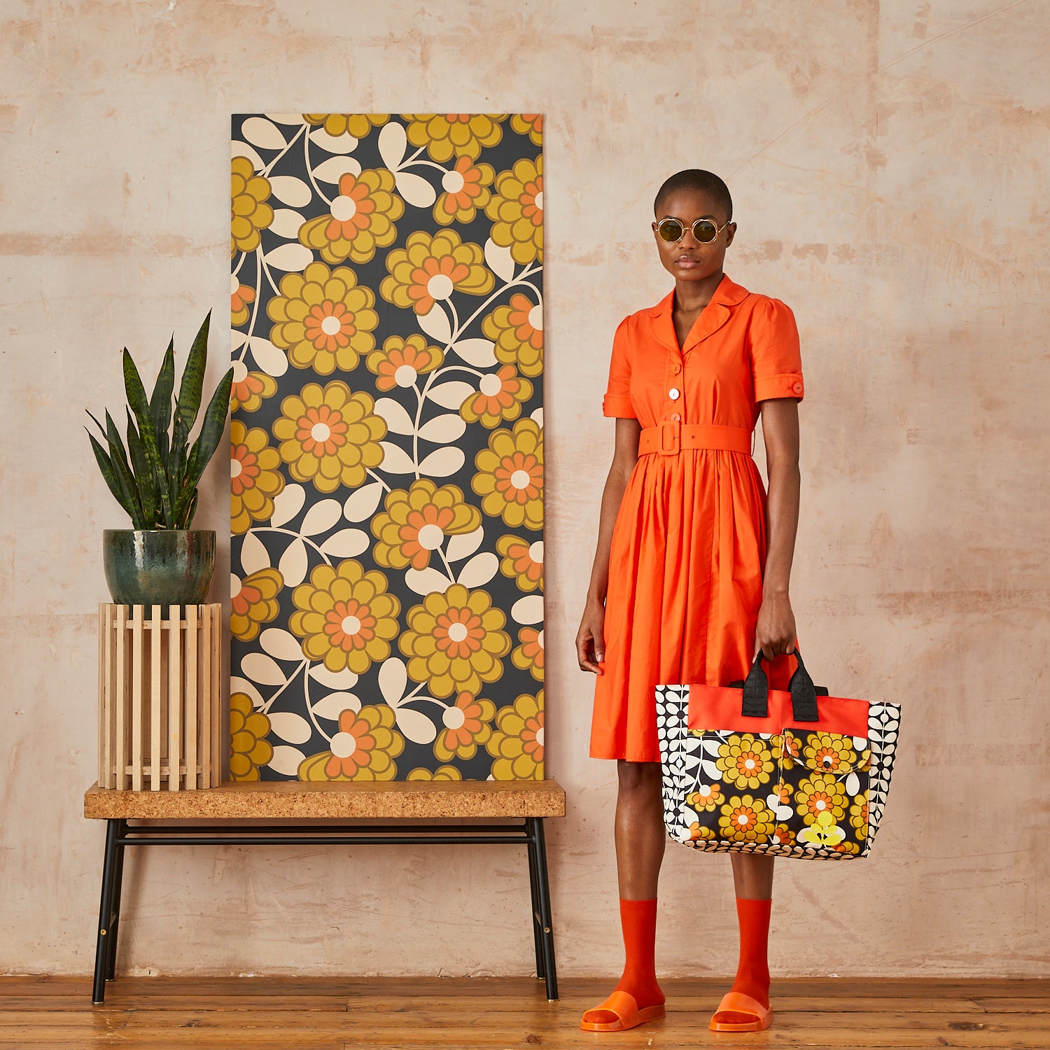 Stylish Rhombus Tote Bag - Dahlia & Saffron Color Block Design | Perfect for Work, Travel & Everyday Use