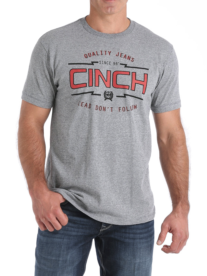 Cinch MTT1690377 Men's Classic Logo T-Shirt in Carbon Black - Comfortable Casual Wear for Everyday Outfits & Street Style