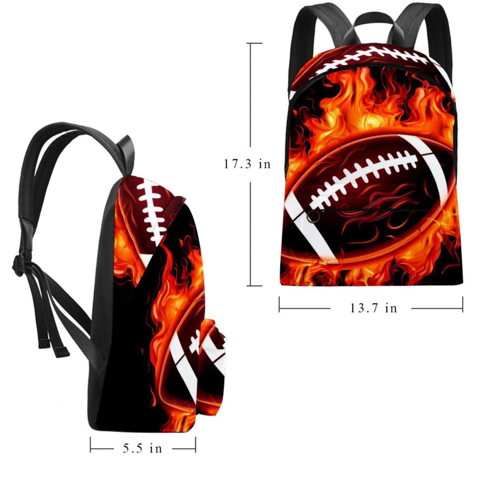 Men's & Women's Travel Backpack - Durable American Football Design Backpack for Hiking, Commuting & College Use