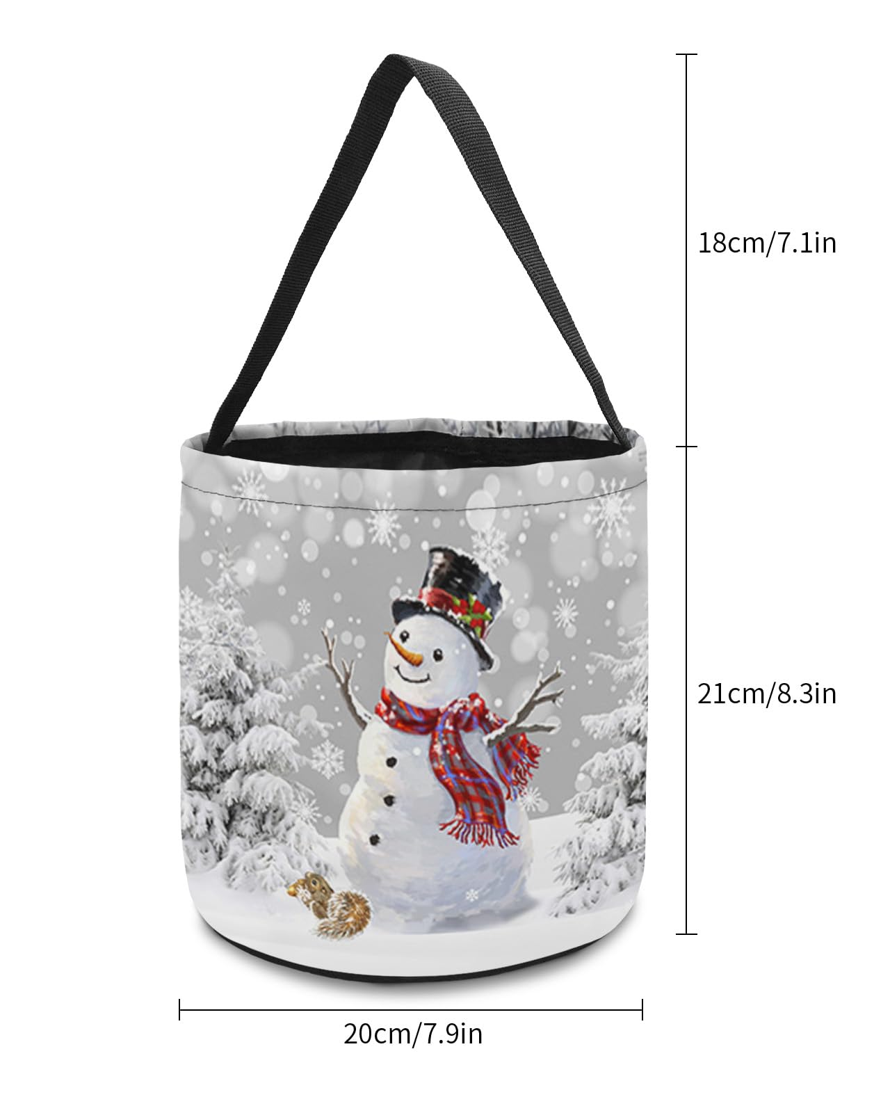 2 Pack Reusable Halloween Trick or Treat Candy Bags | Christmas Snowman & Robin Bird Collapsible Tote | Holiday Party Favor for Gift Baskets | Perfect for Halloween, Christmas Parties & Winter Celebrations
