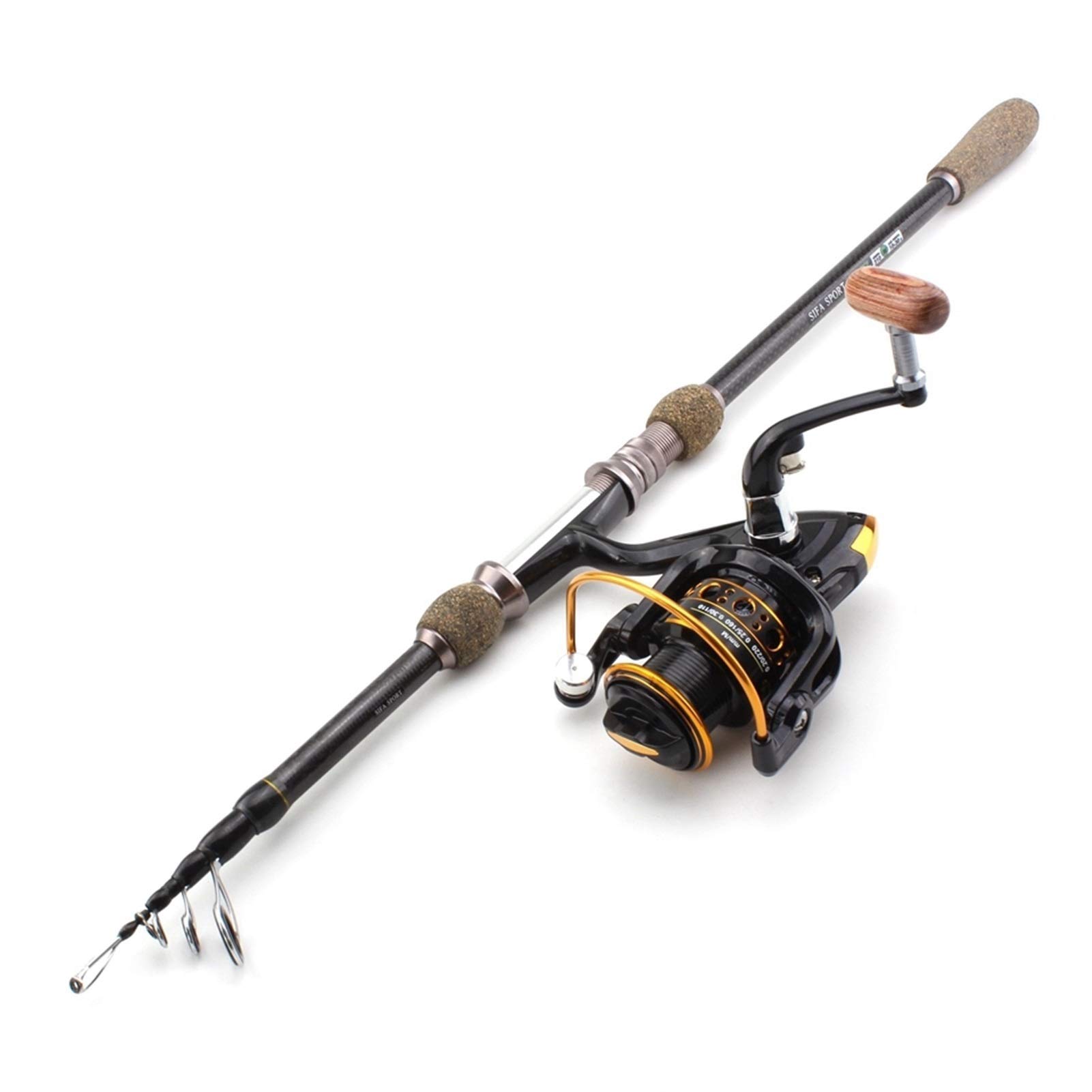 Premium Carbon Fiber Telescopic Fishing Rod and Reel Combo - 2.7M Lightweight Spinning Rod with Smooth Reel - Multifunctional Fishing Tackle Set for Freshwater & Saltwater - Perfect for Shore Fishing, Boat Angling and Outdoor Adventures