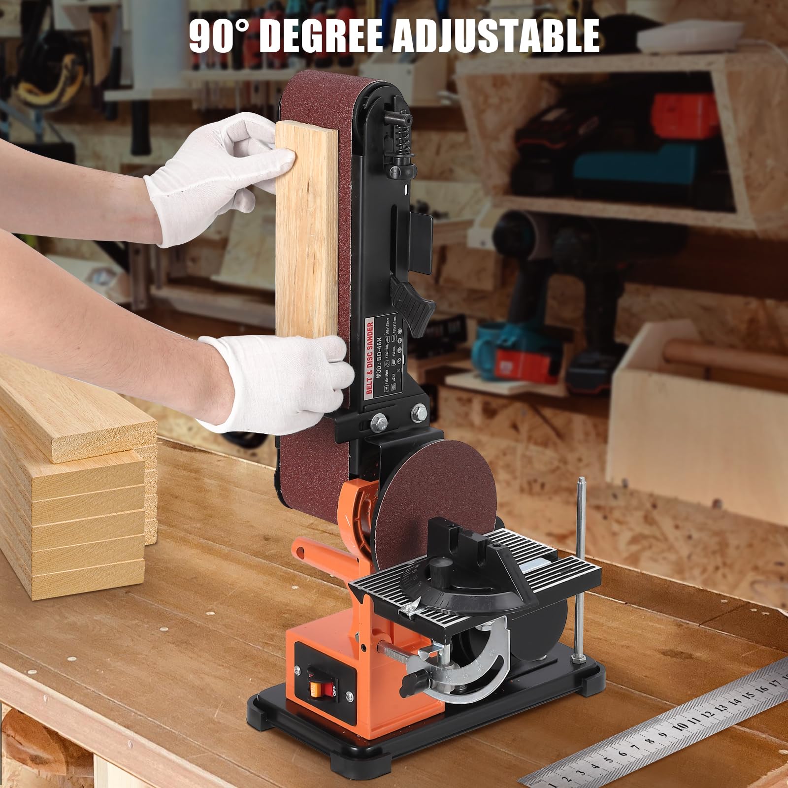 Powerful 1/2HP Benchtop Belt & Disc Sander - 4