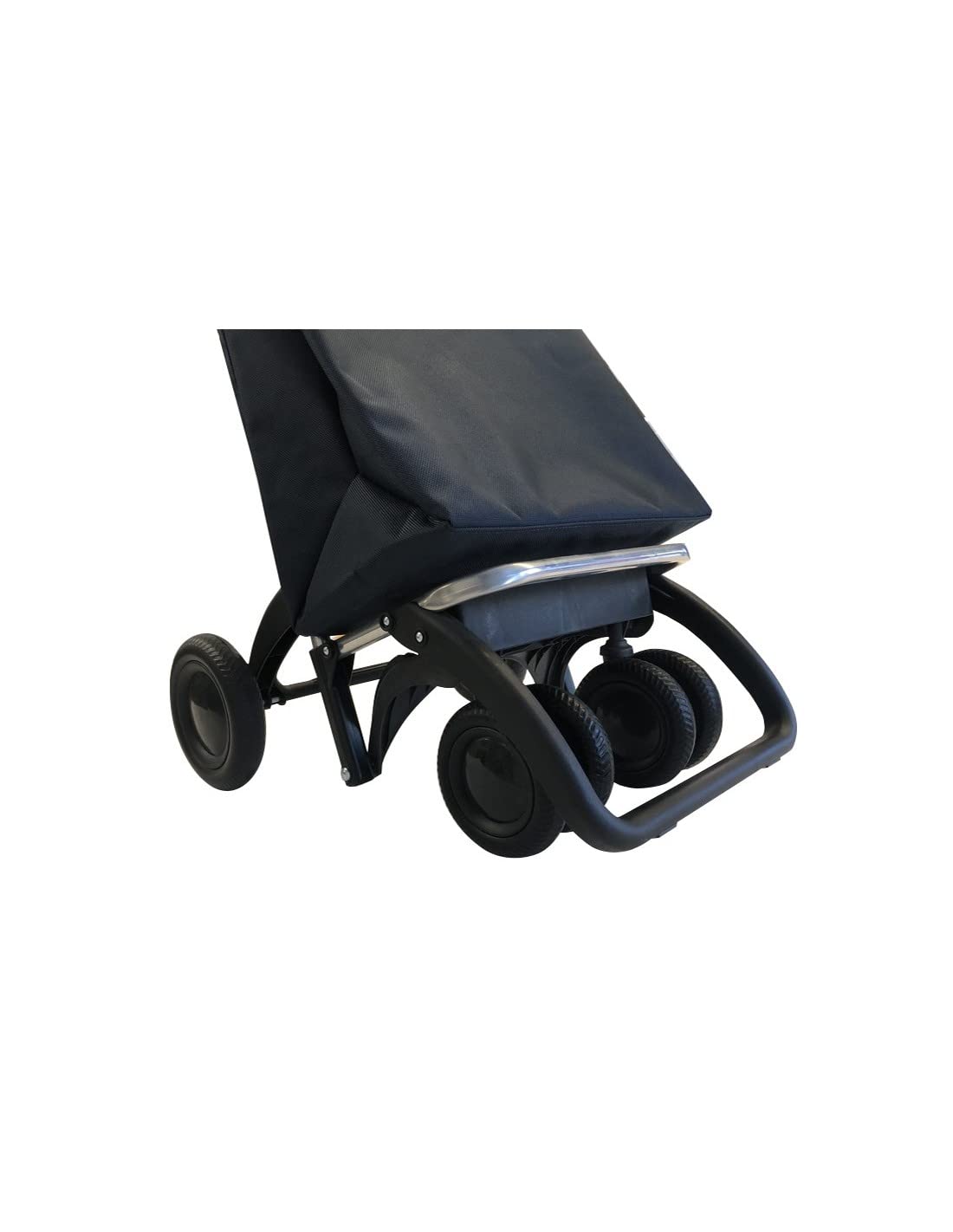 ROLSER I-Max Tweed 4 Wheel Foldable Shopping Cart with 2 Swivel Wheels - Lightweight Collapsible Grocery Trolley for Seniors & Shopping - Perfect for Grocery Stores, Markets, and Travel (Marine Blue)