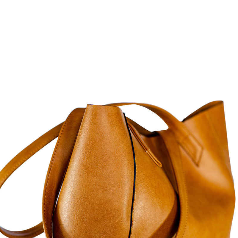 Canussa Classic Camel Tote Bag - Stylish & Spacious Handbag for Work, Travel & Everyday Use