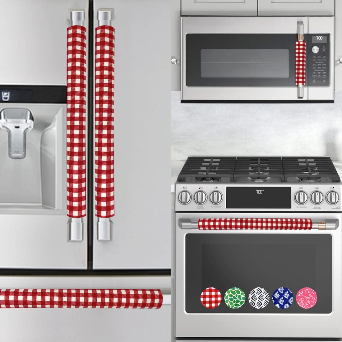 Rio Salto 5-Piece Washable Fridge Handle Covers - Kitchen Decor for Stove, Oven & Dishwasher