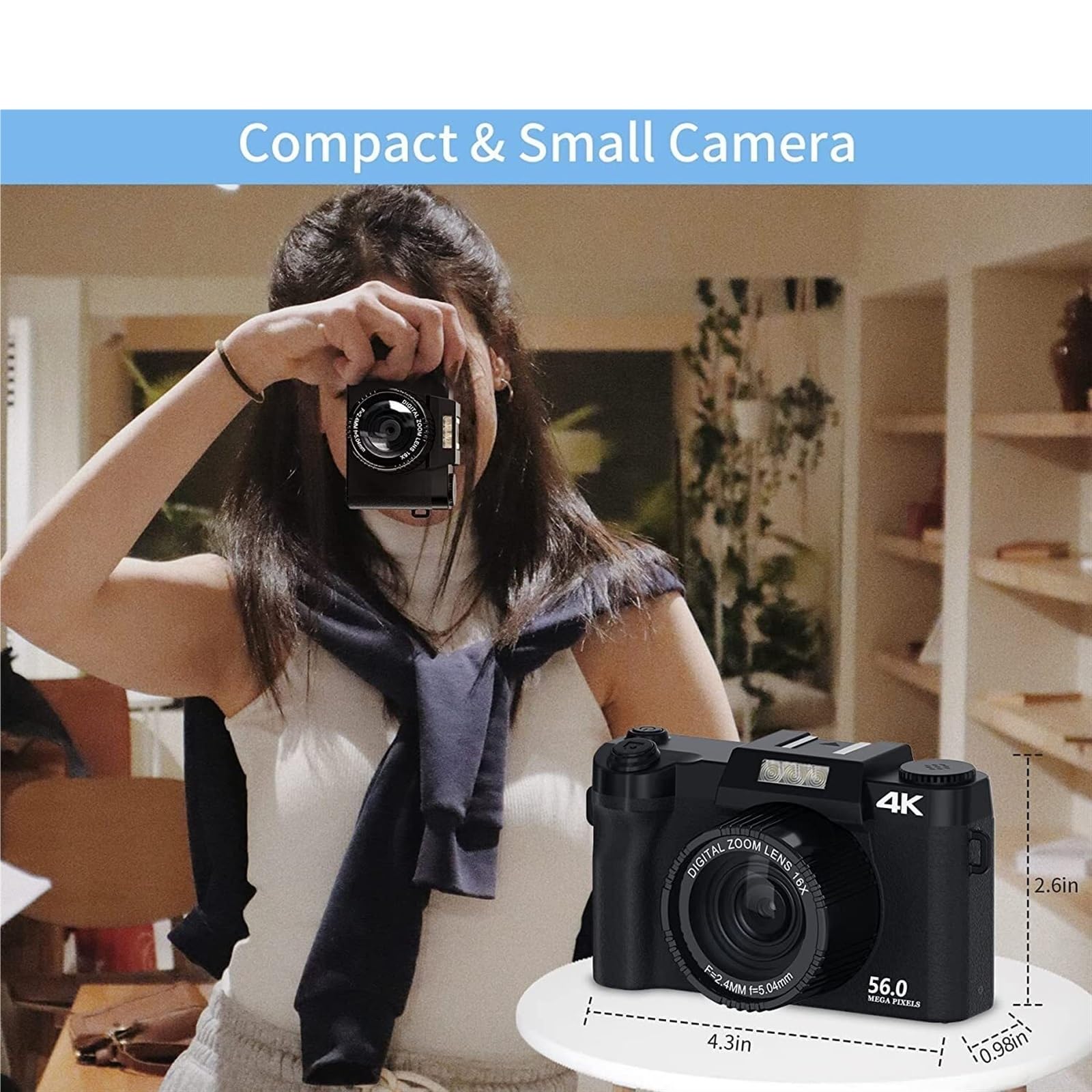 56MP 4K Digital Camera with Auto Focus - 3